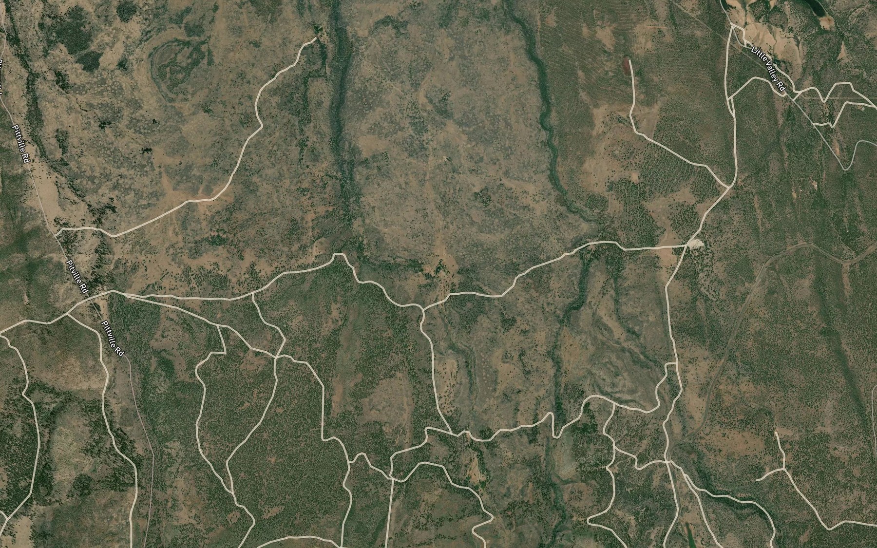 Satellite map of the Mule Deer Flat Reservoir