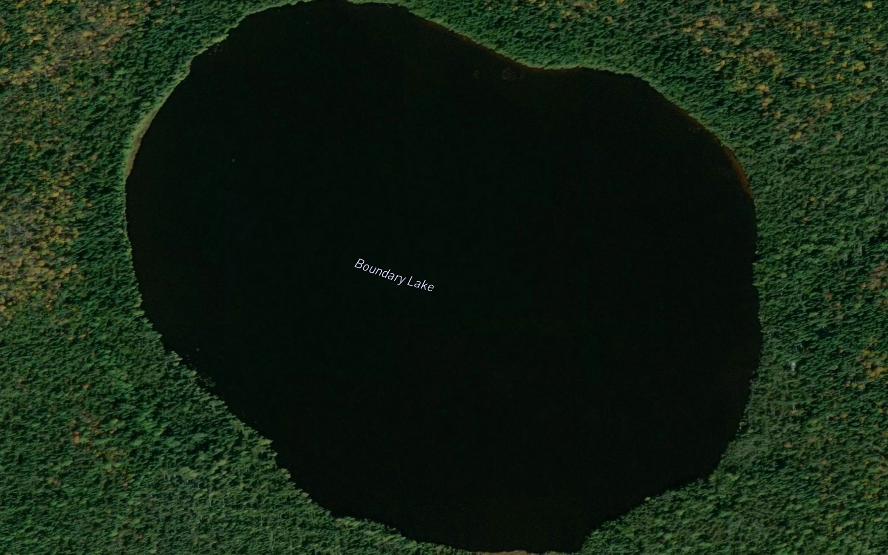 Satellite map of the Boundary Lake