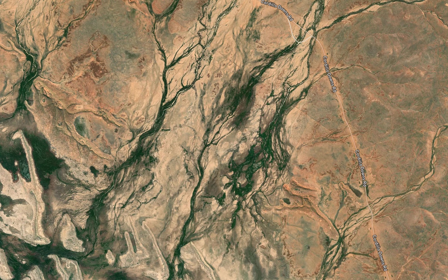 Satellite map of the Sandy Creek