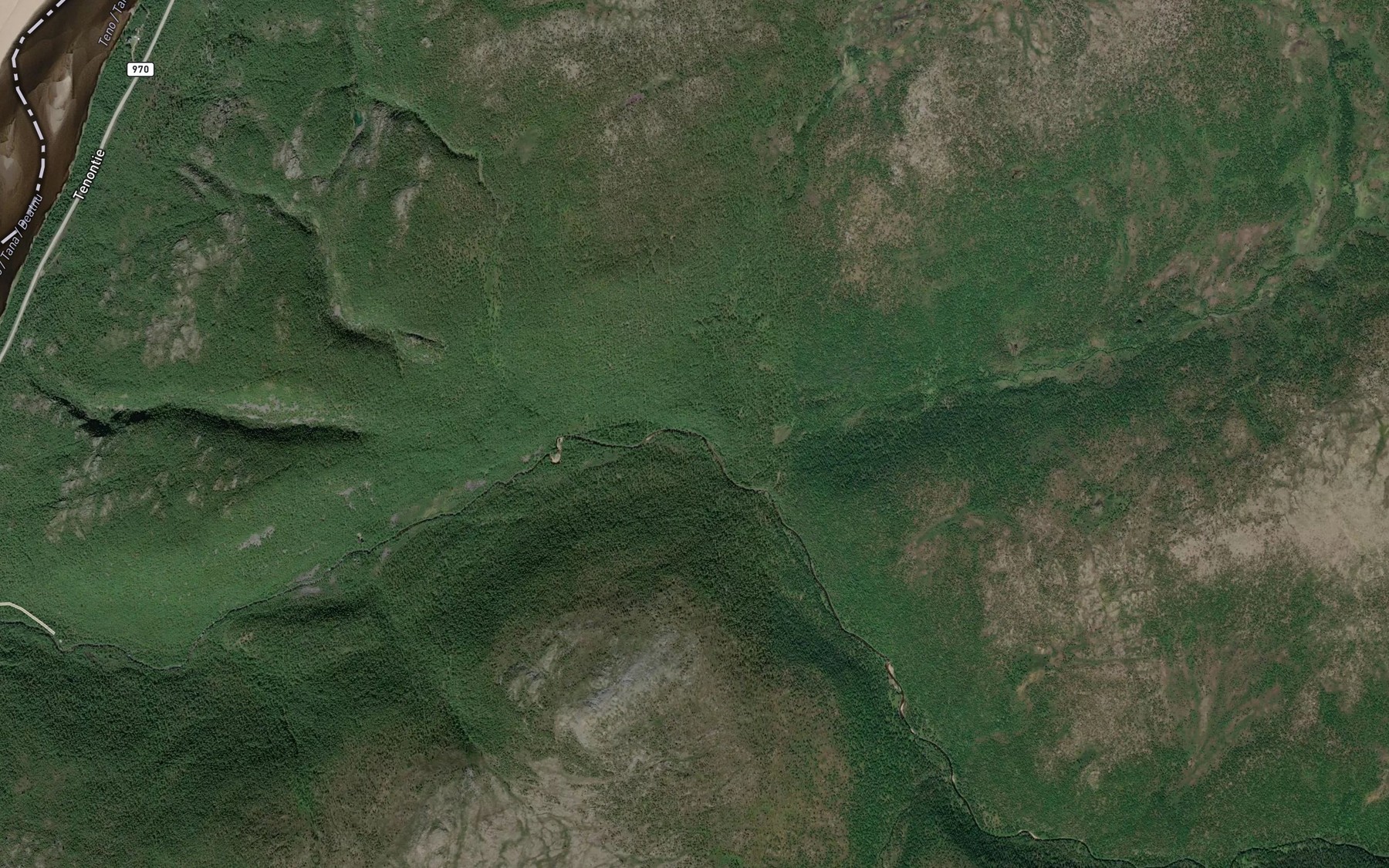 Satellite map of the Jeagelveaijohka