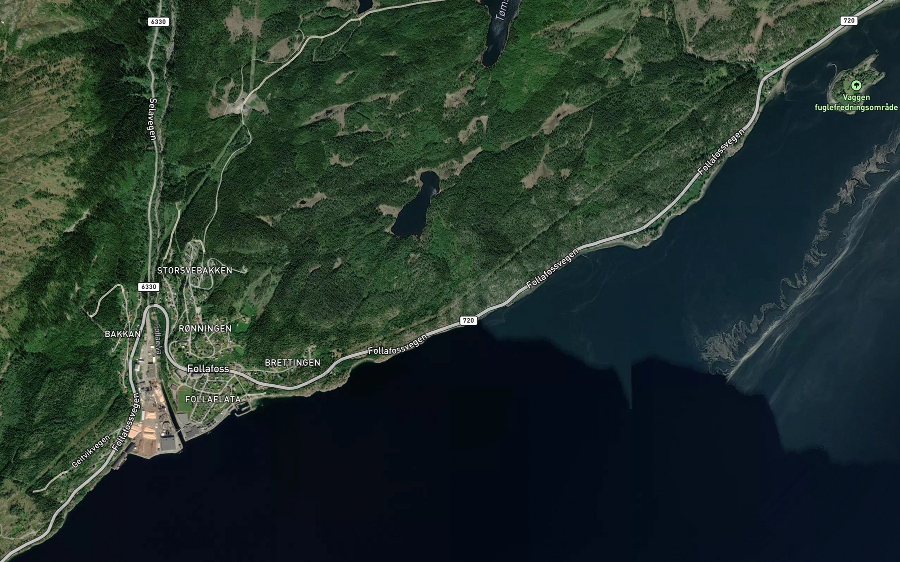 Satellite map of the Kvernabekken