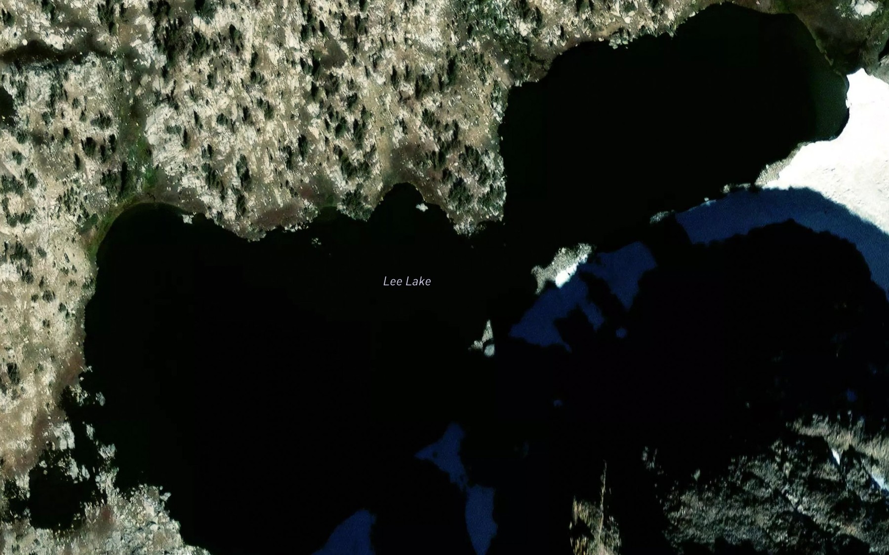 Satellite map of the Lee Lake