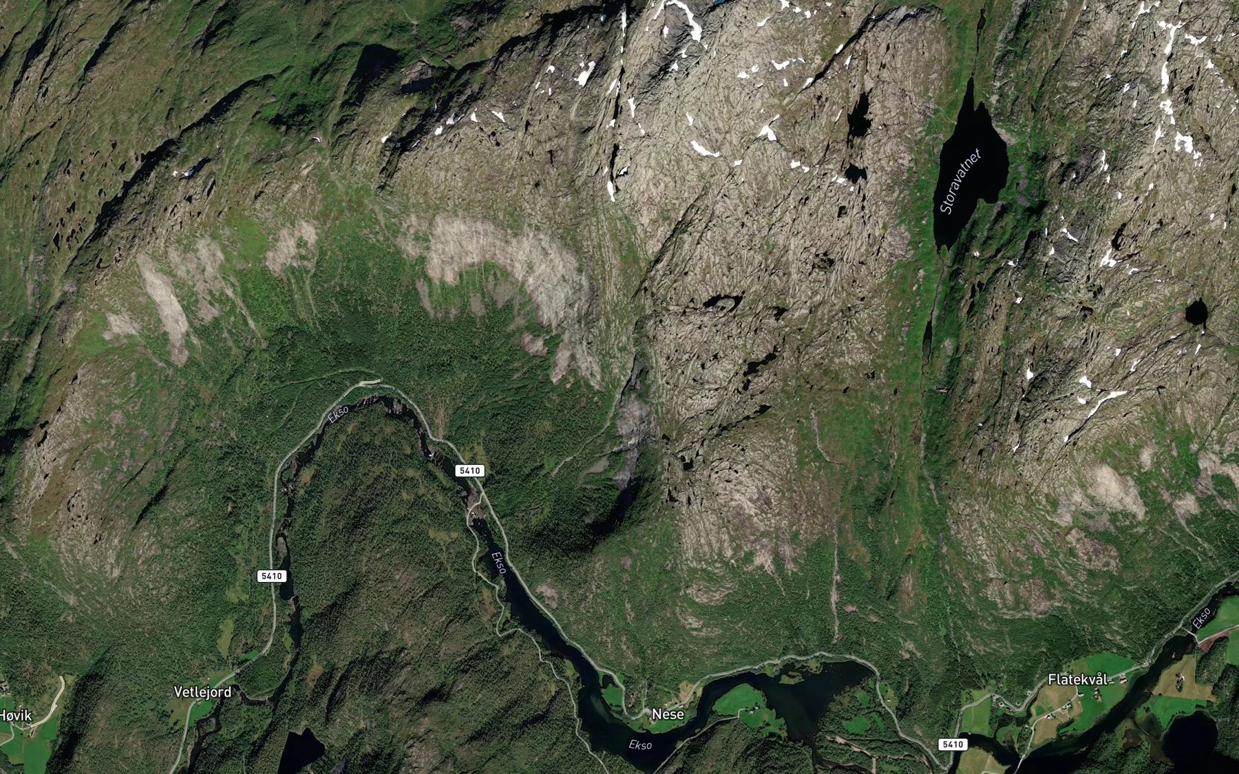 Satellite map of the Jottebekken