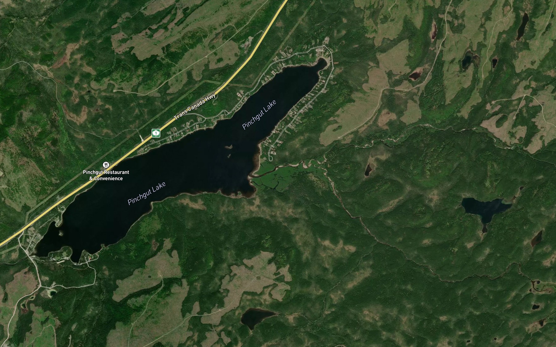 Satellite map of the Stag Hill Brook