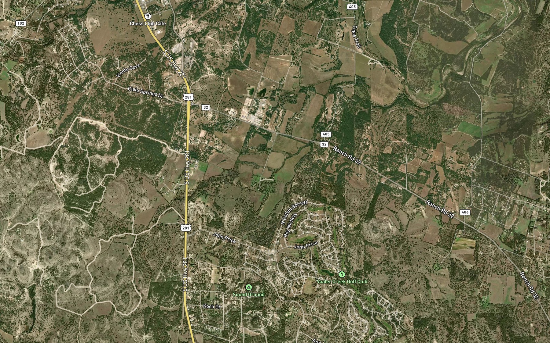 Satellite map of the Beckman Springs