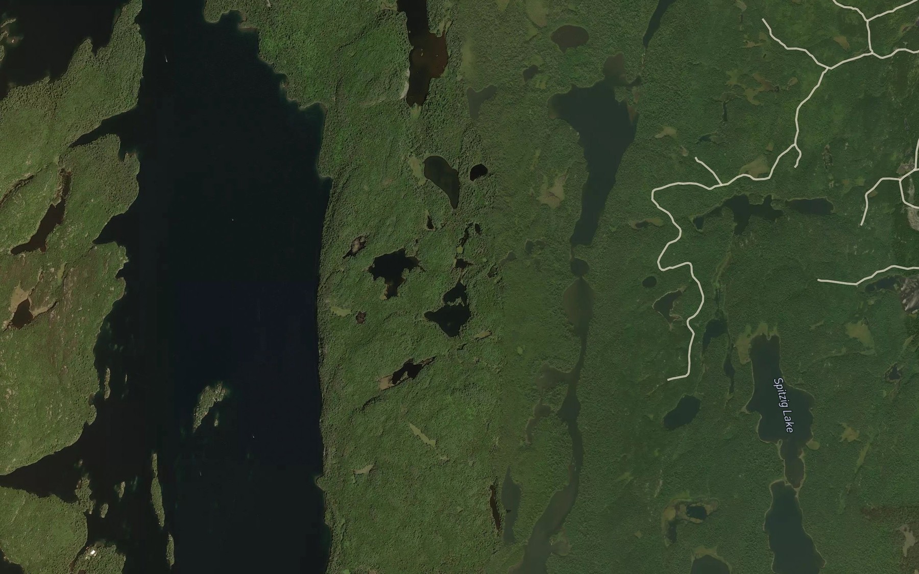 Satellite map of the Redflat Lake