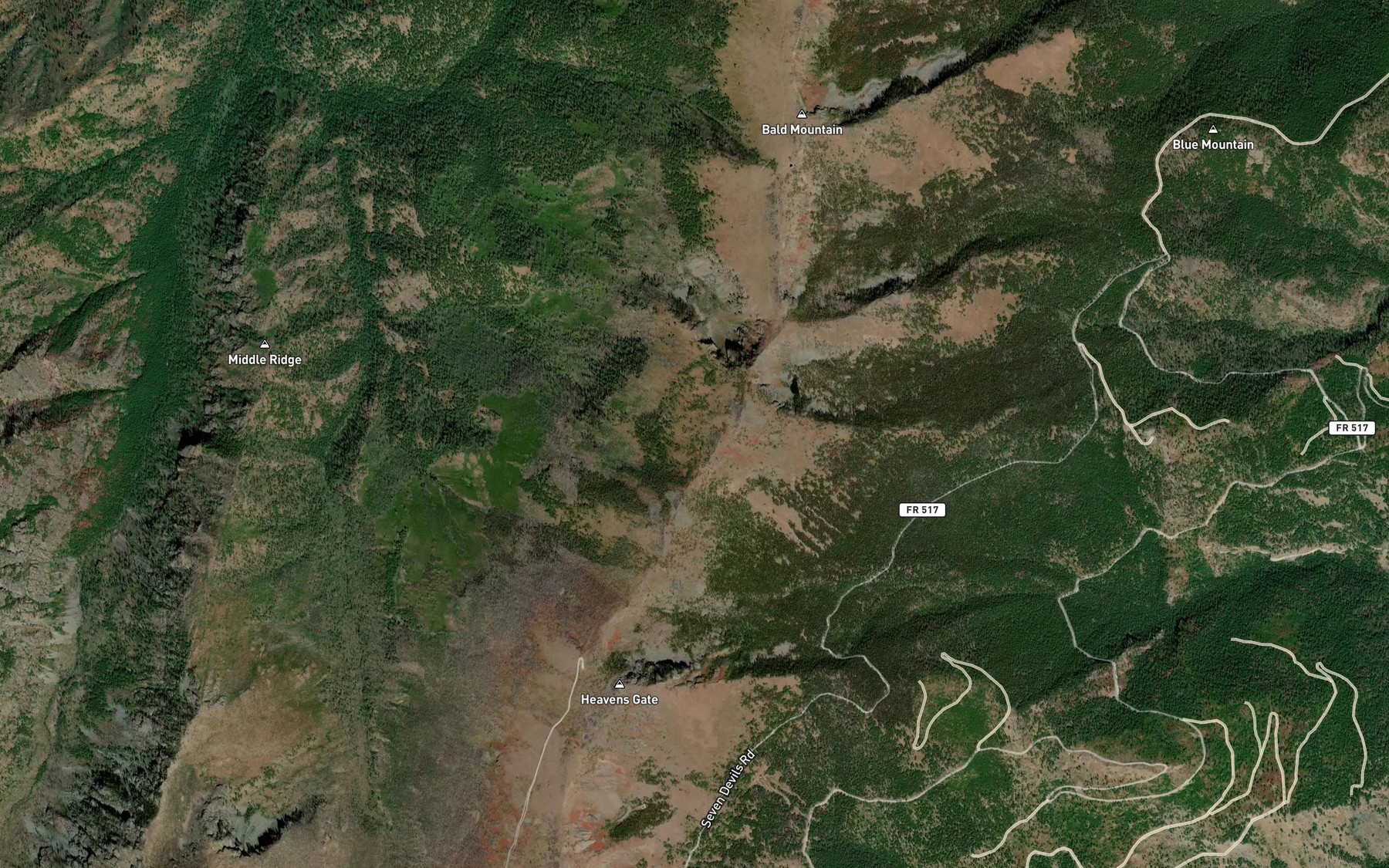 Satellite map of the Barton Spring