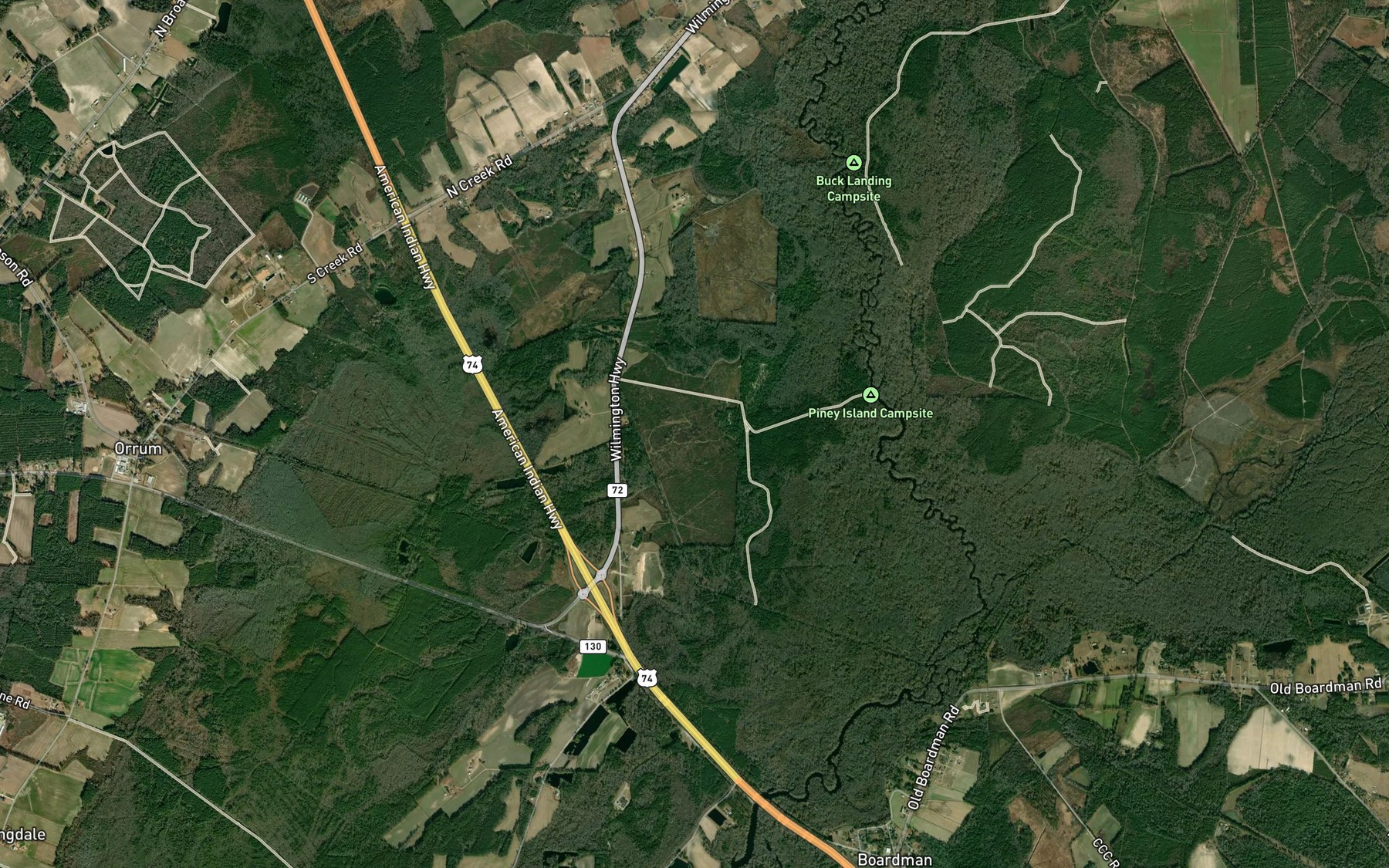 Satellite map of the Sand Island Slough
