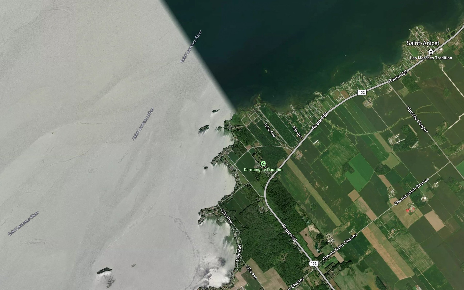 Satellite map of the Ruisseau Dupuis