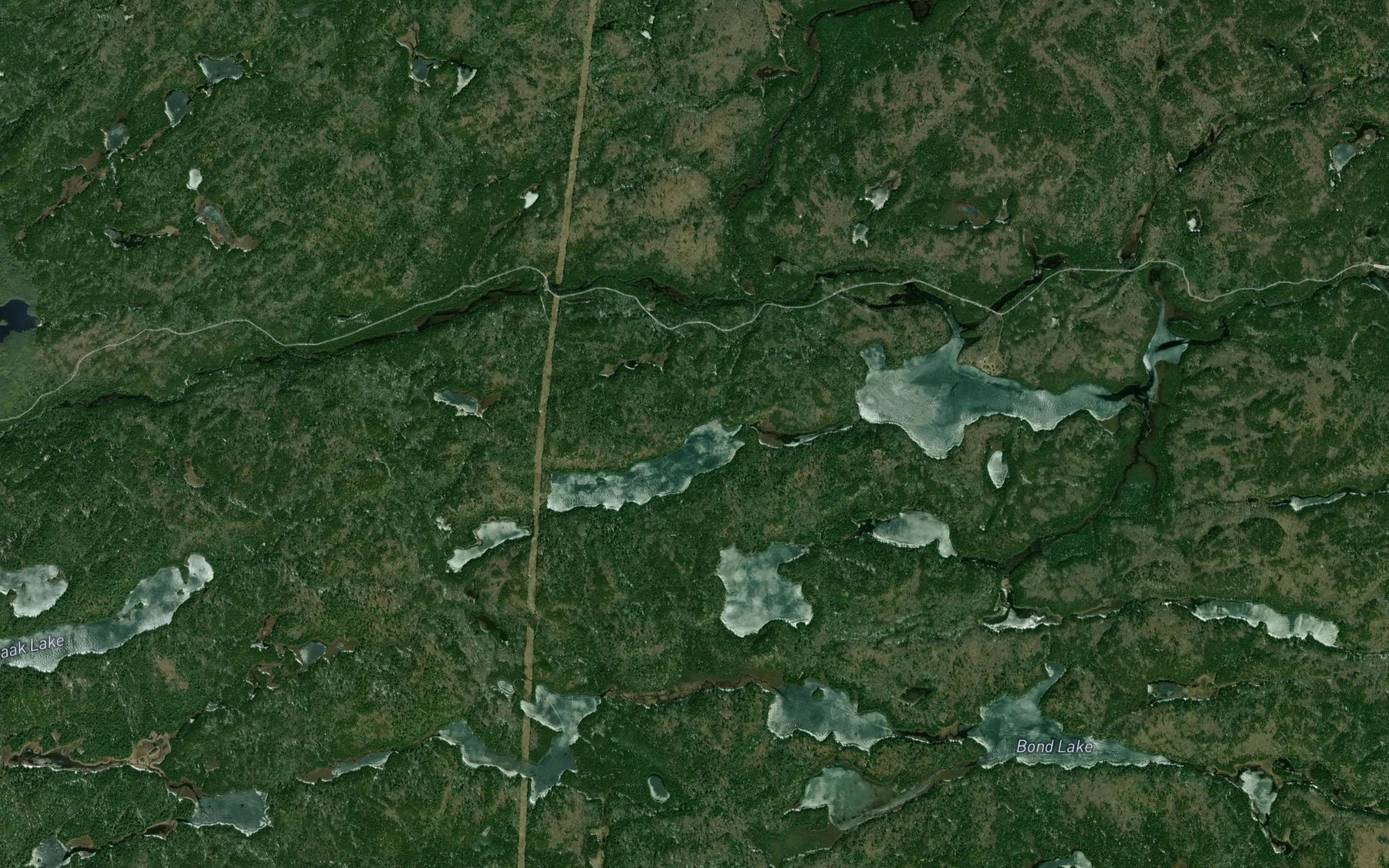 Satellite map of the Little Rapid River