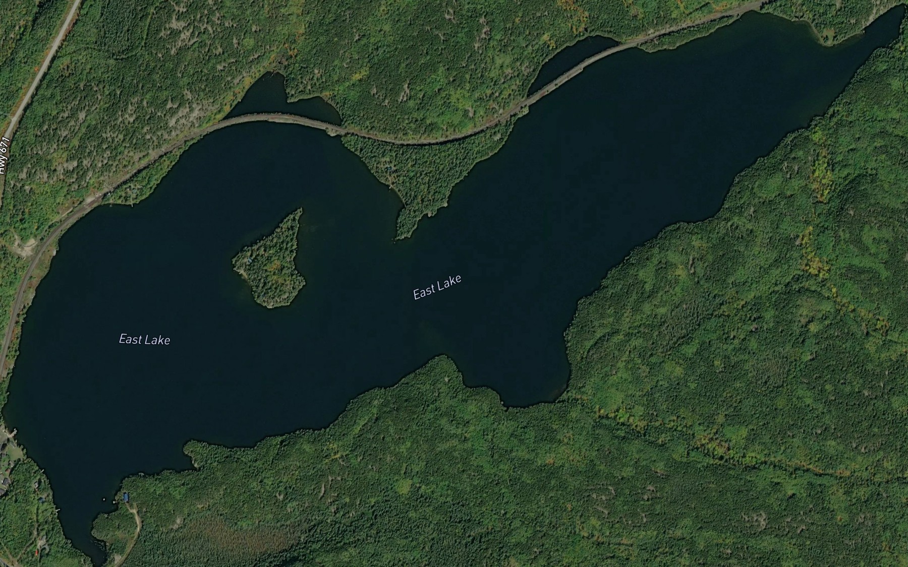 Satellite map of the East Lake