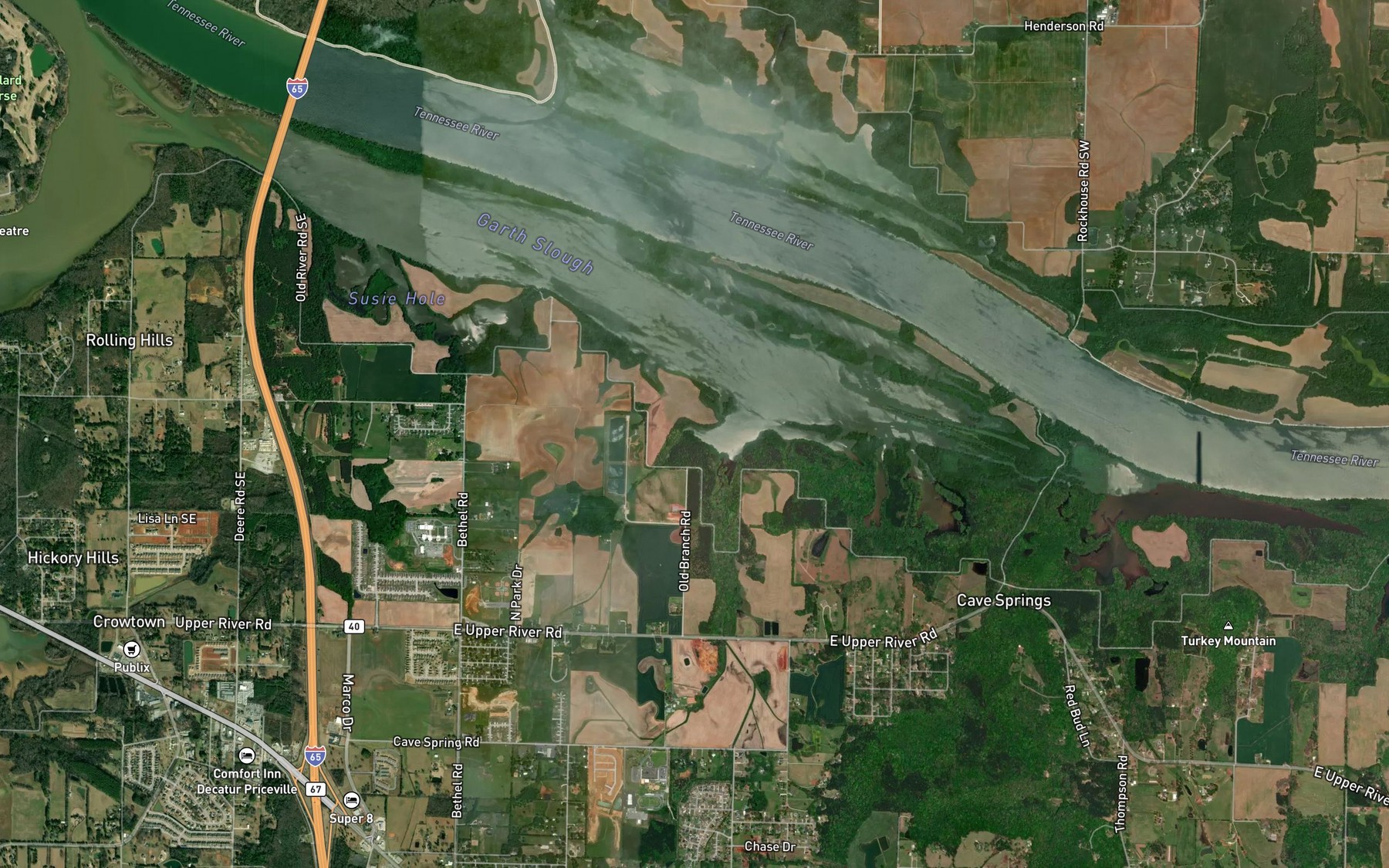 Satellite map of the Black Branch