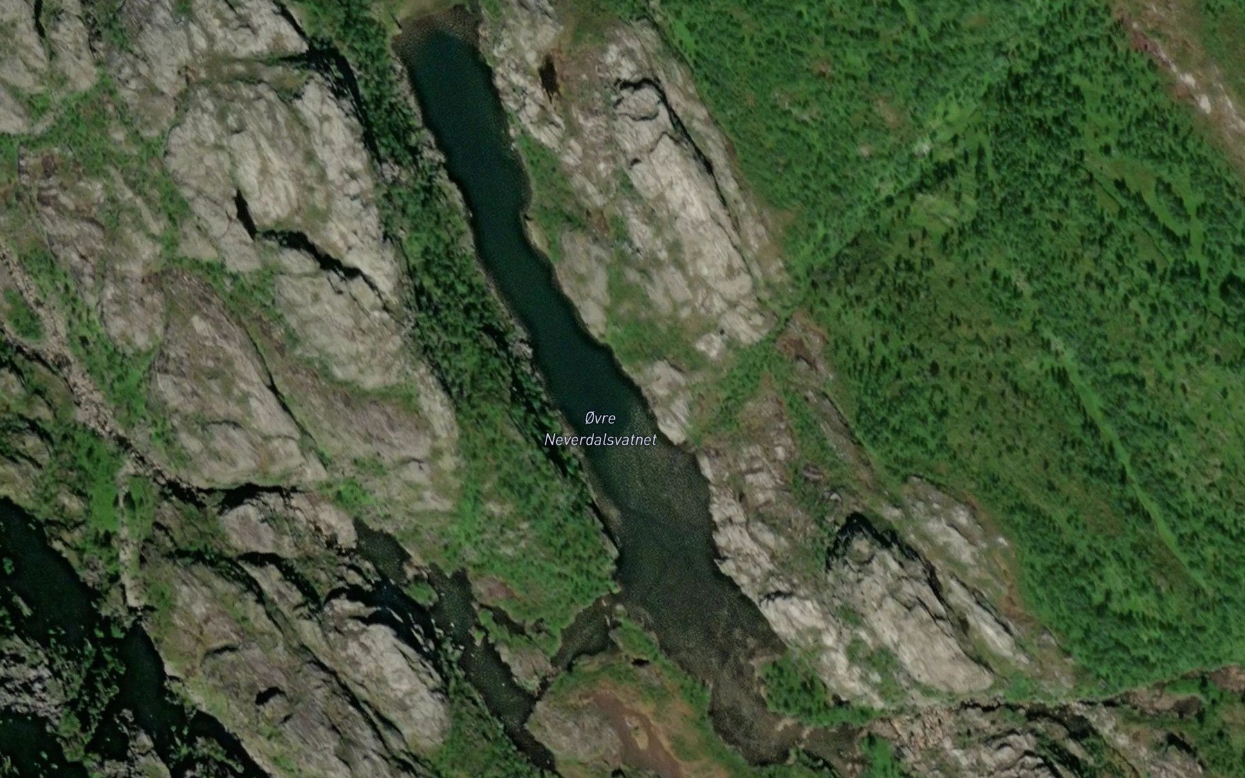Satellite map of the Neverdalsvatnet,ovre