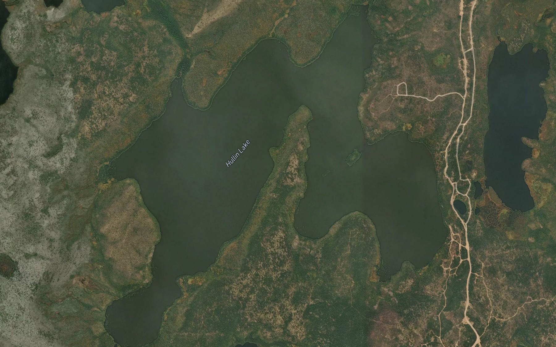 Satellite map of the Hullin Lake