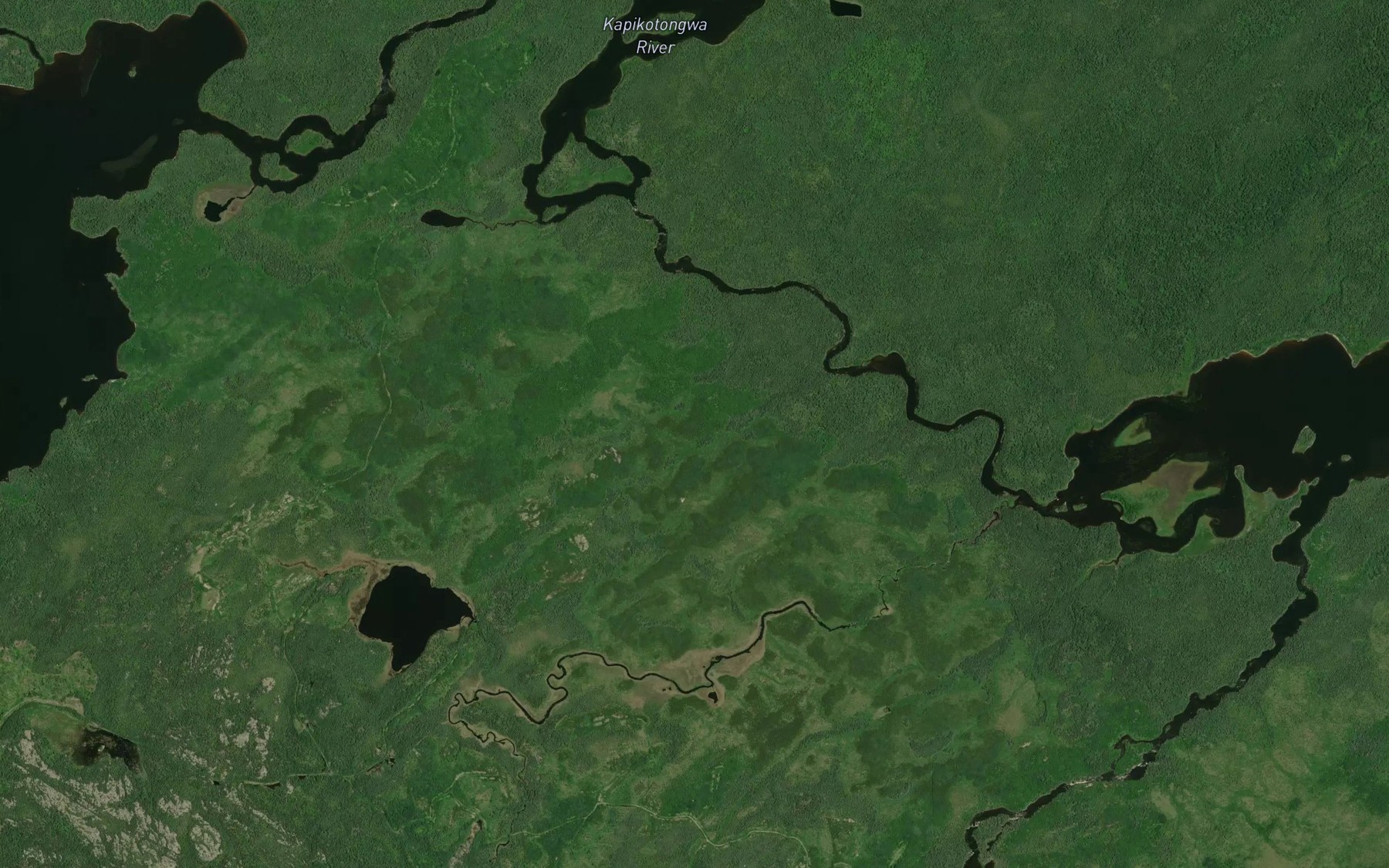 Satellite map of the Kapikotongwa River