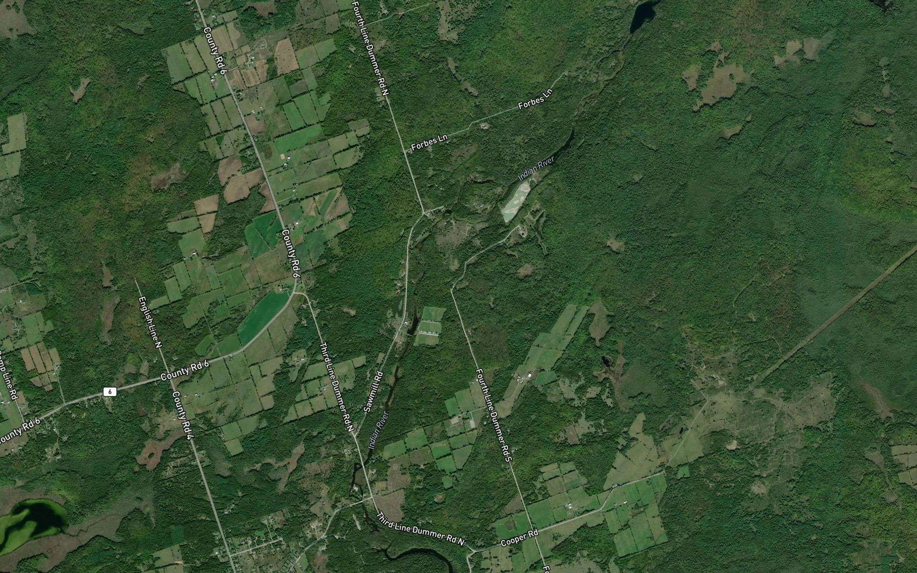 Satellite map of the Tilley's Hole