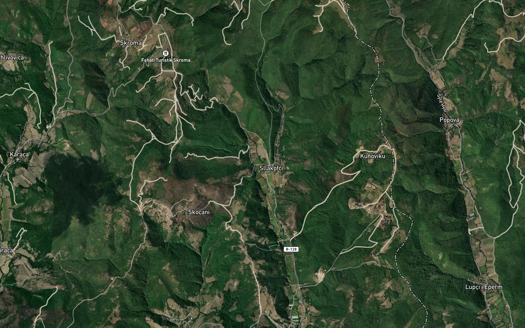 Satellite map of the Slakovacka Reka
