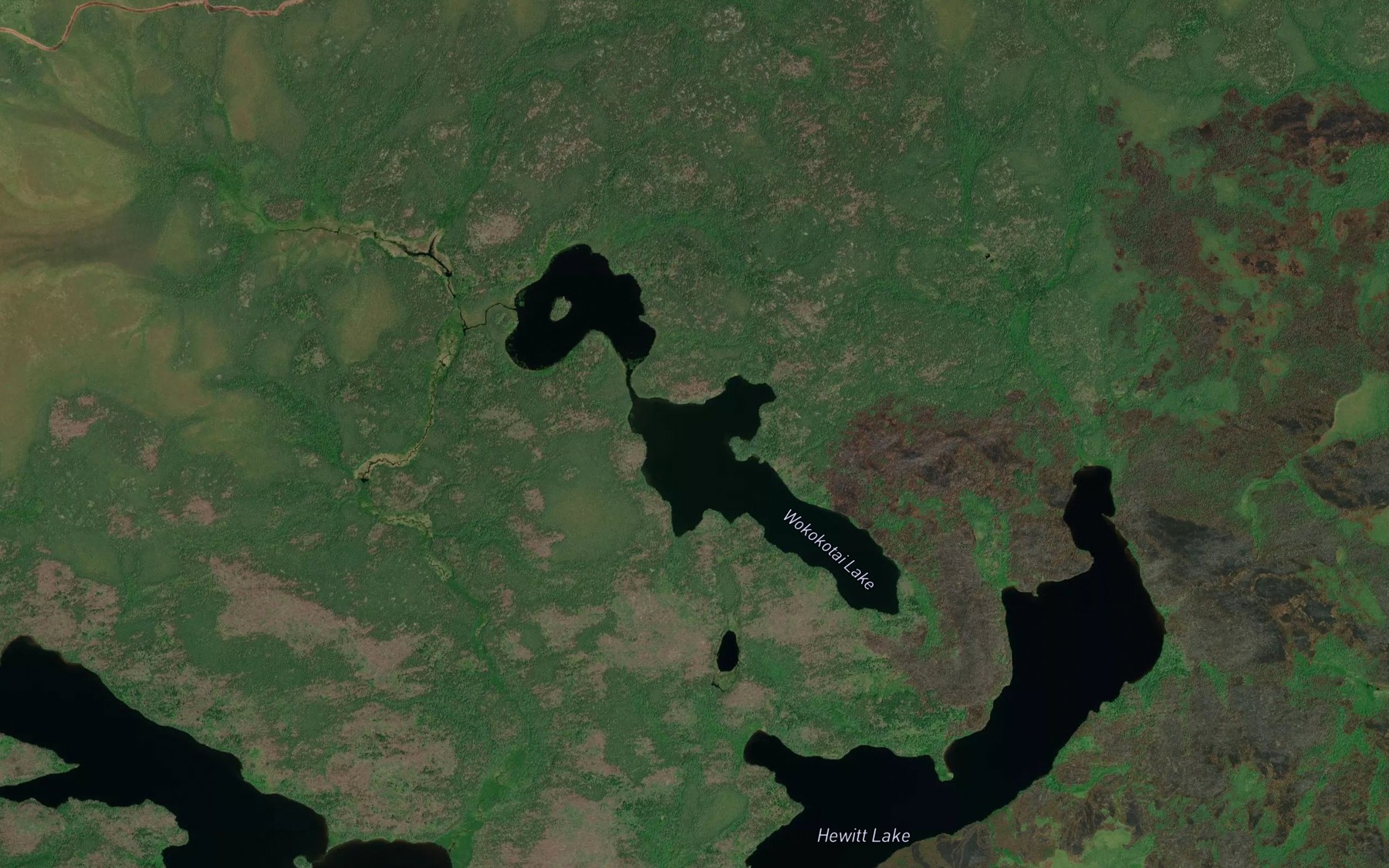 Satellite map of the Wokokotai Lake