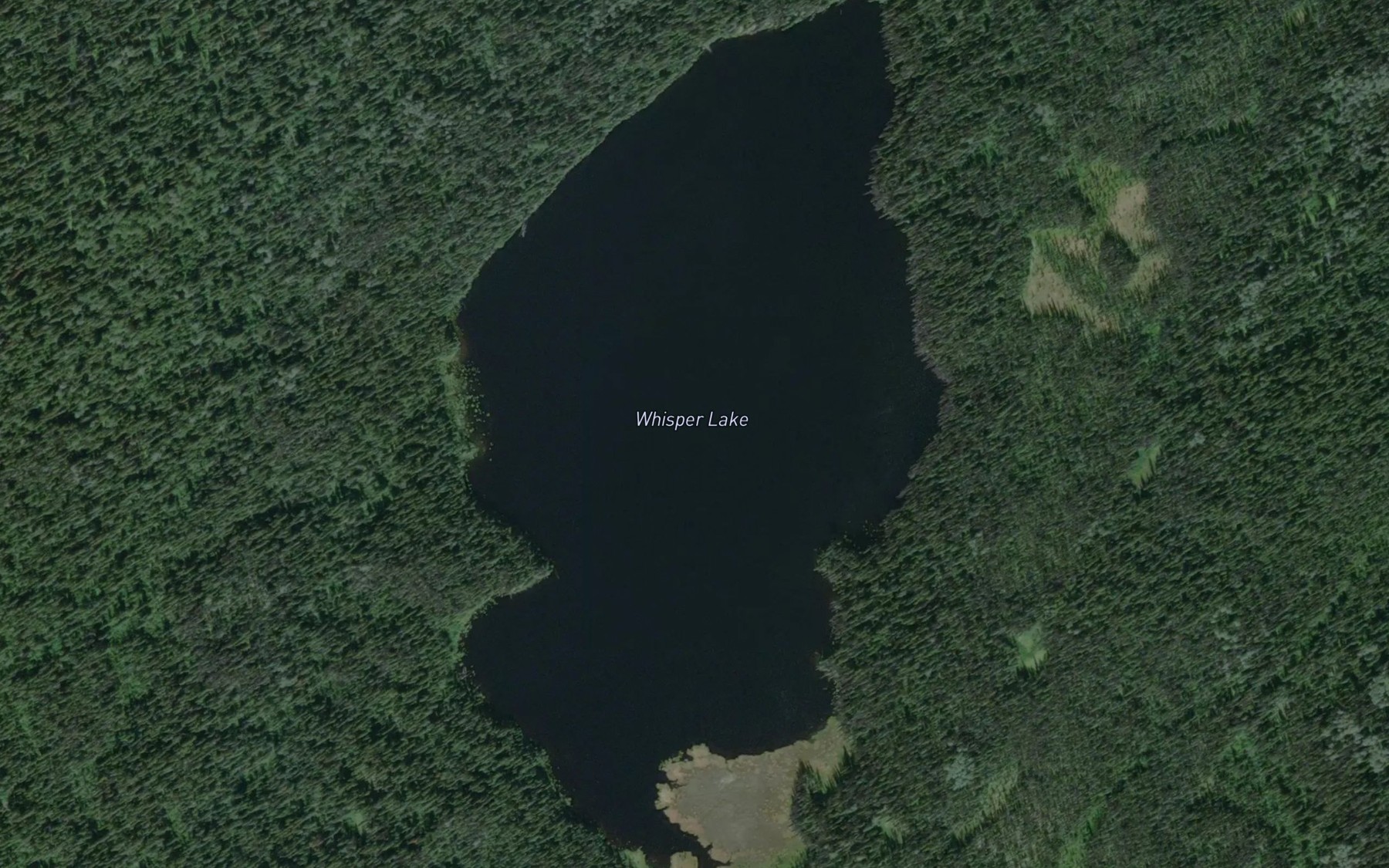 Satellite map of the Whisper Lake