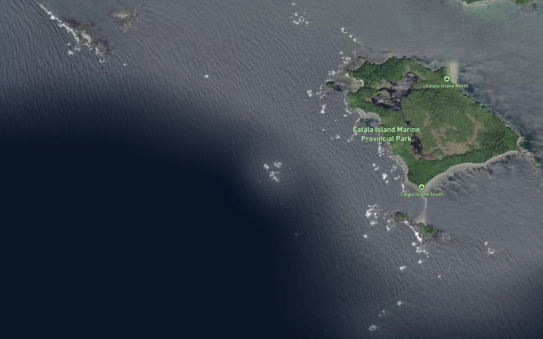 Satellite map of the Halftide Reef