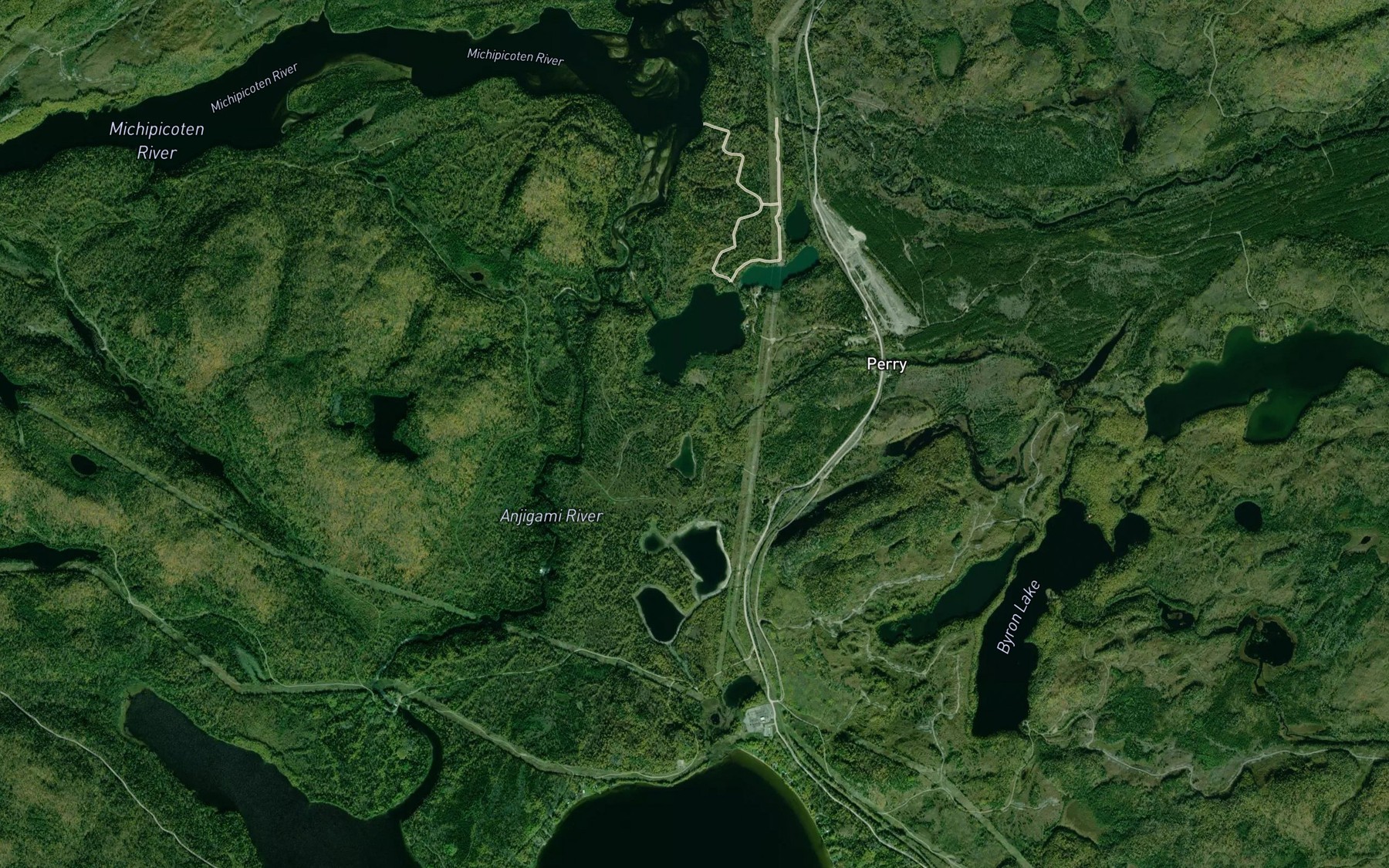 Satellite map of the Perry Creek