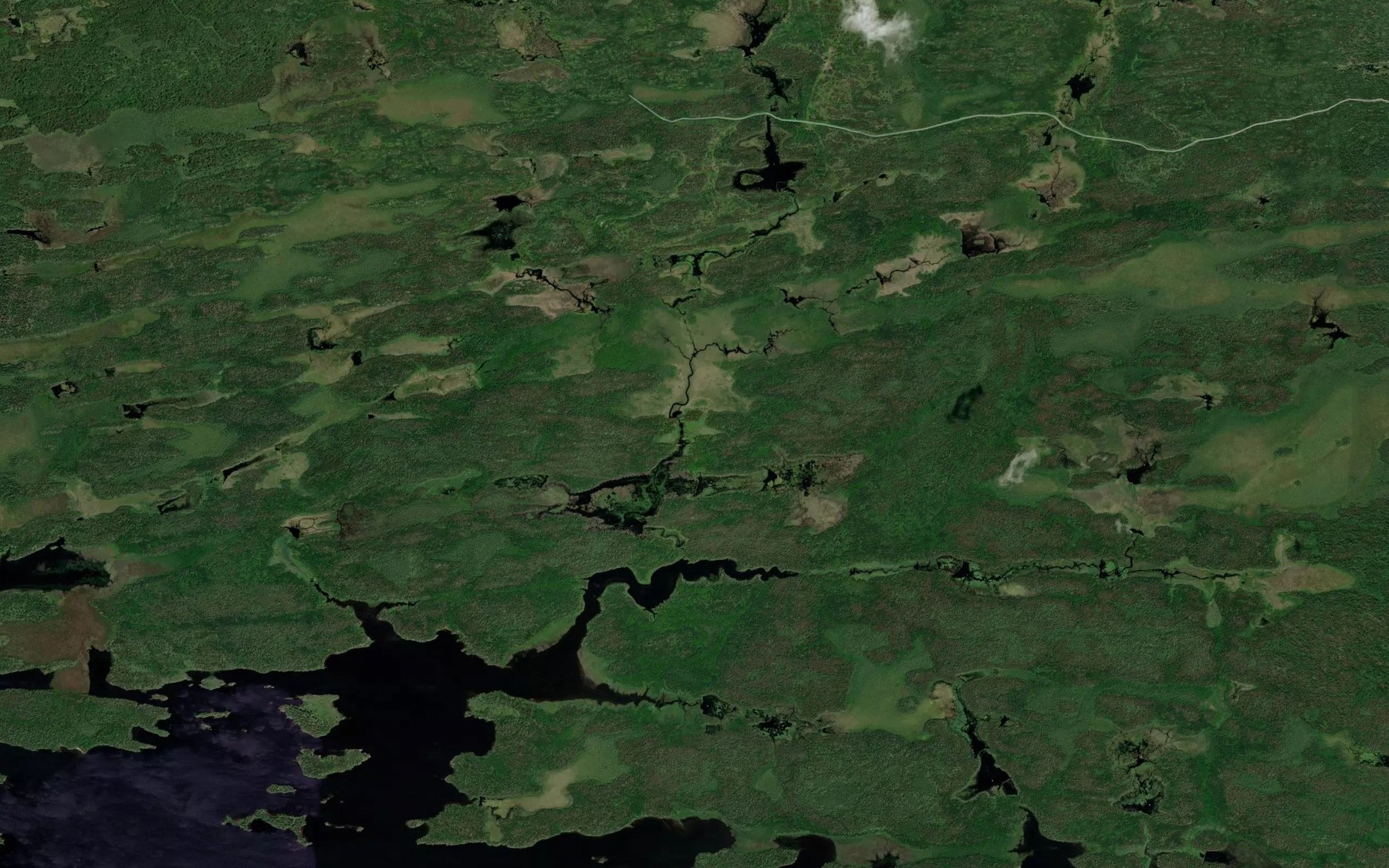 Satellite map of the Moose River