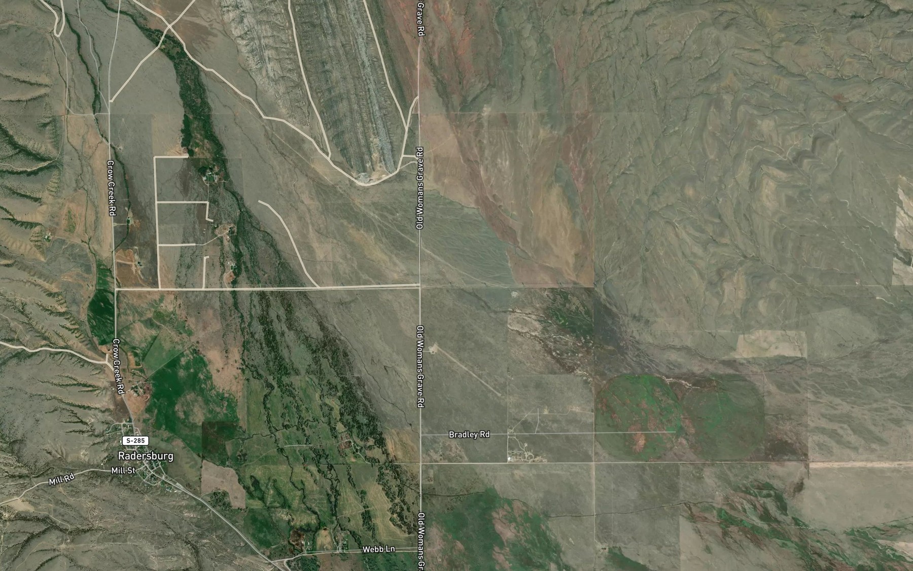 Satellite map of the Barringer Ditch