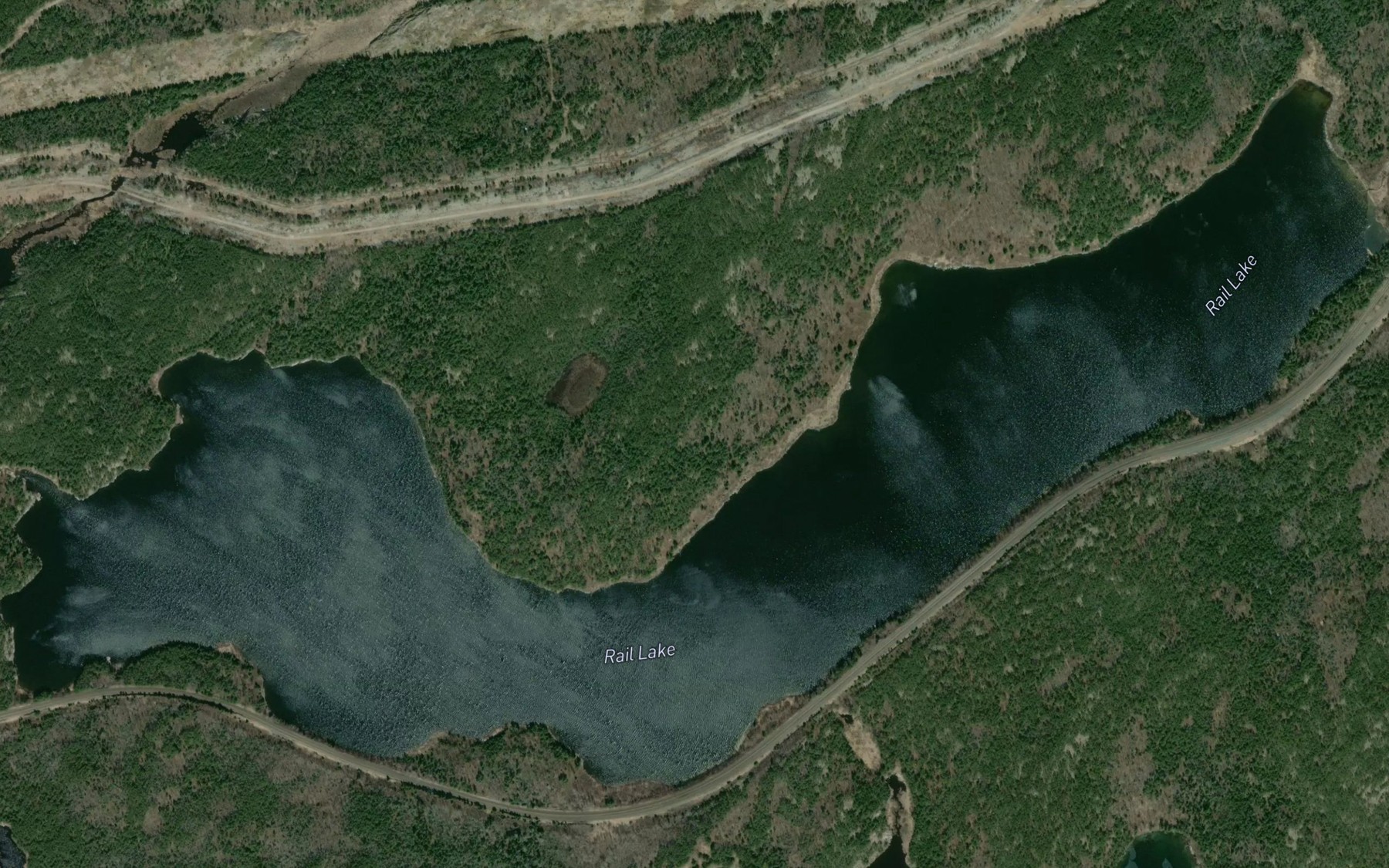 Satellite map of the Rail Lake