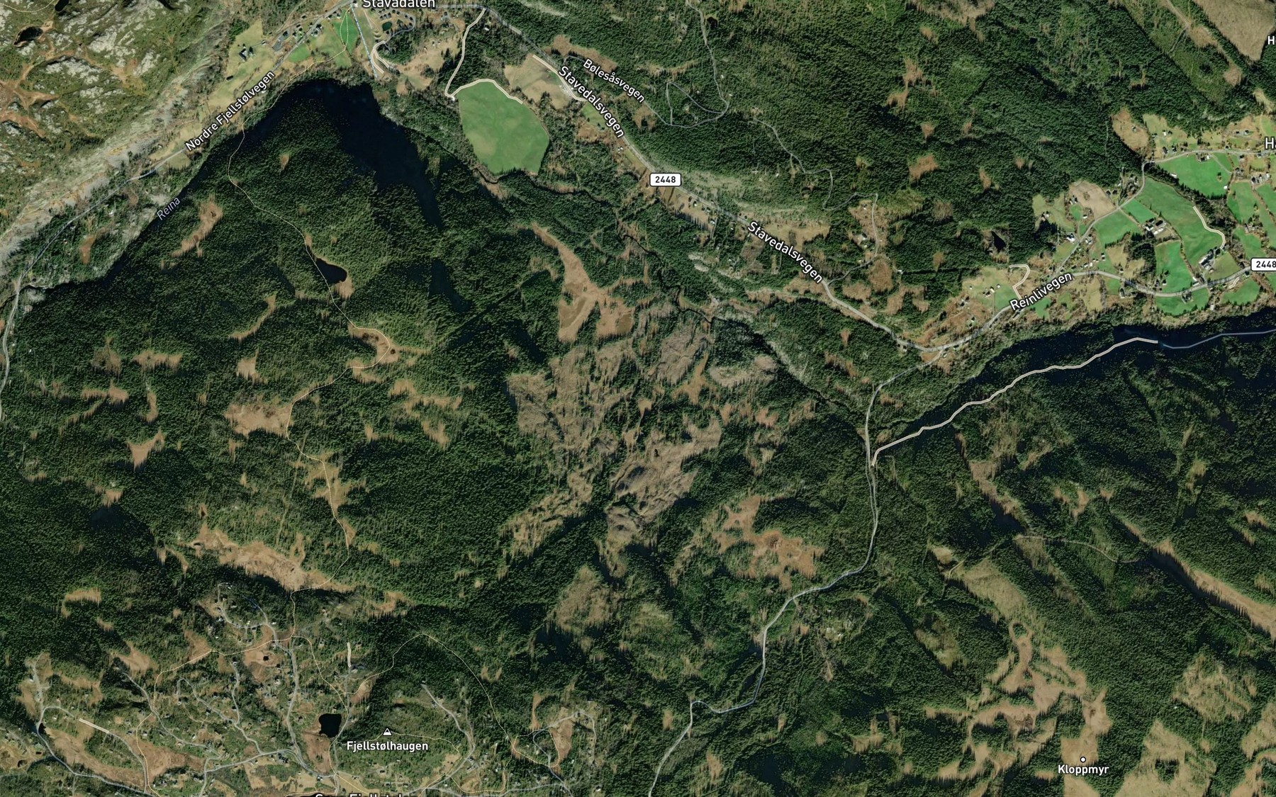 Satellite map of the Storstollibekken