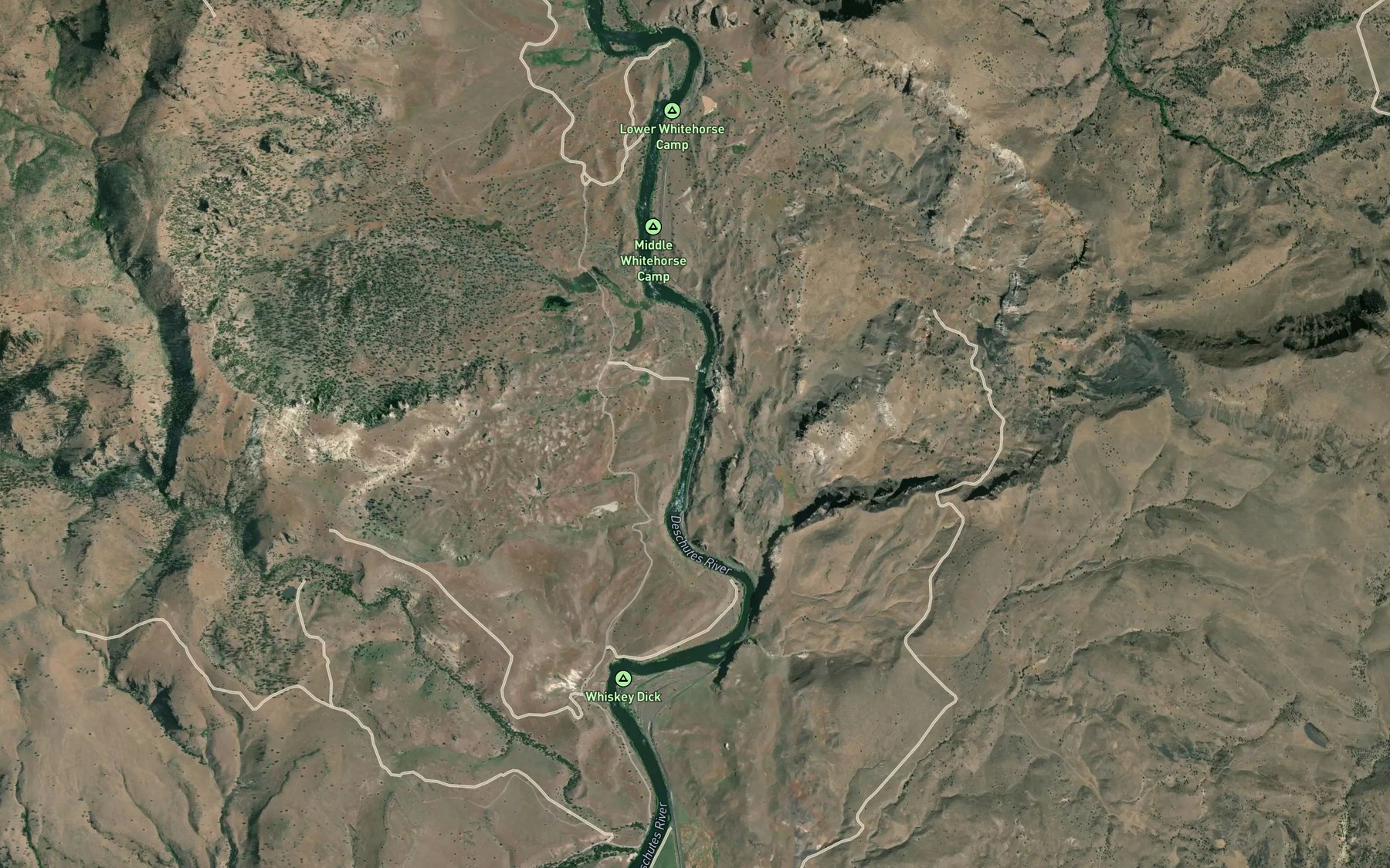 Satellite map of the White Horse Rapids