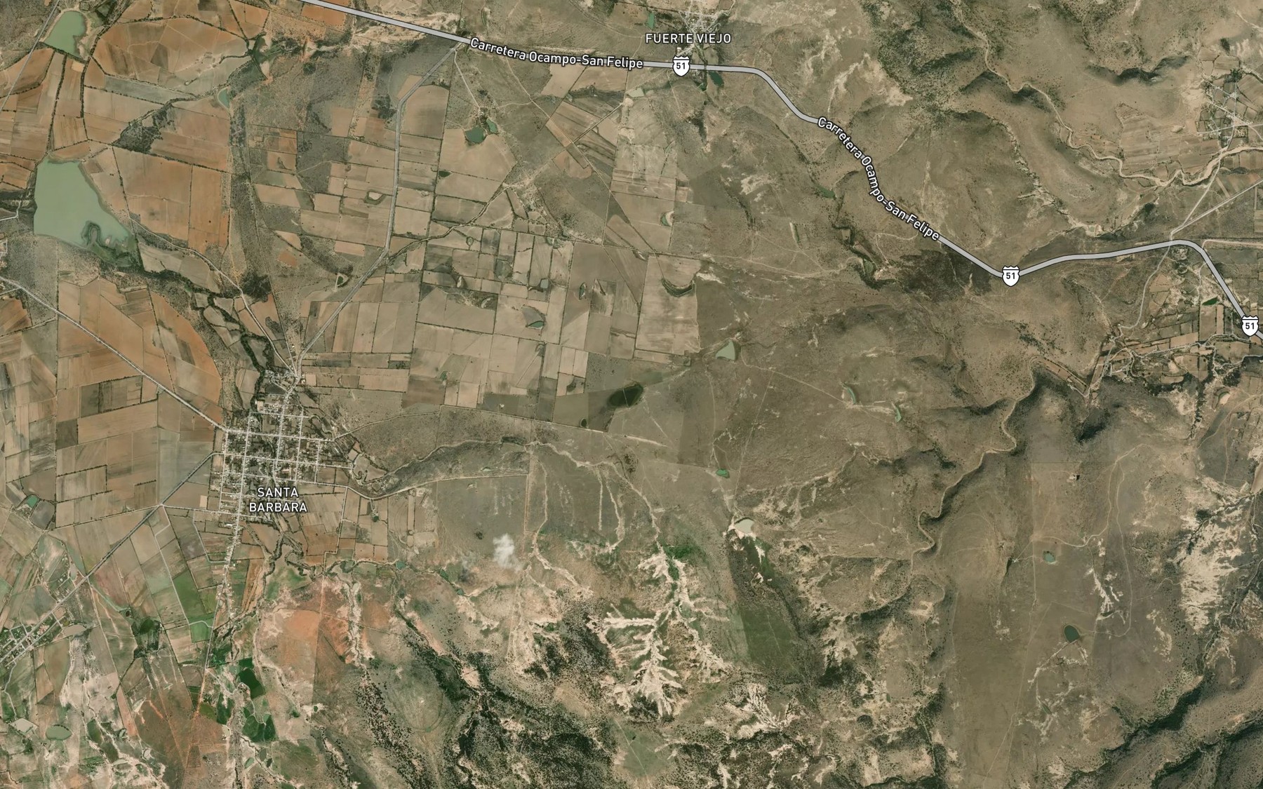 Satellite map of the Lagunas Cuatas