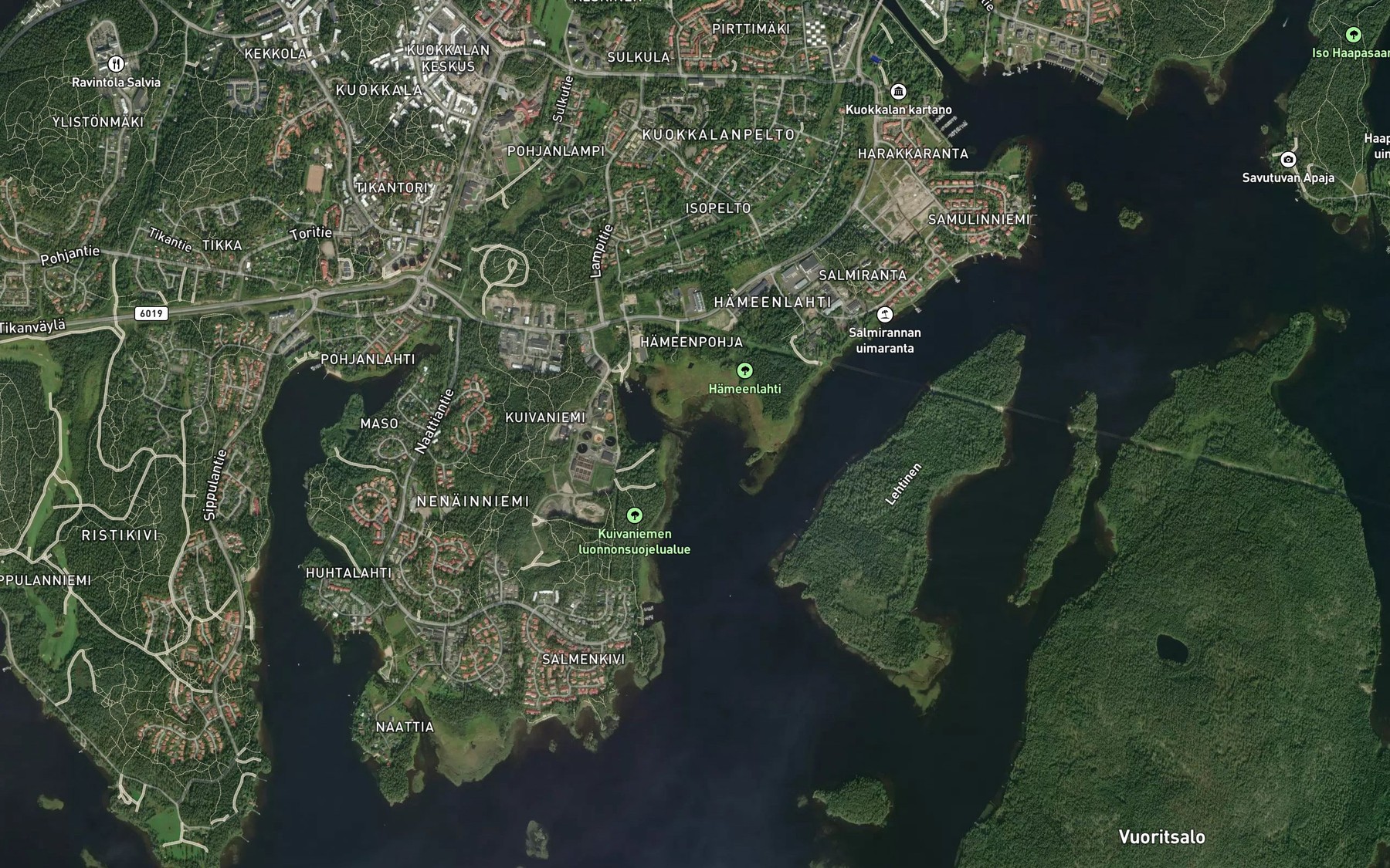 Satellite map of the Hameenlahti