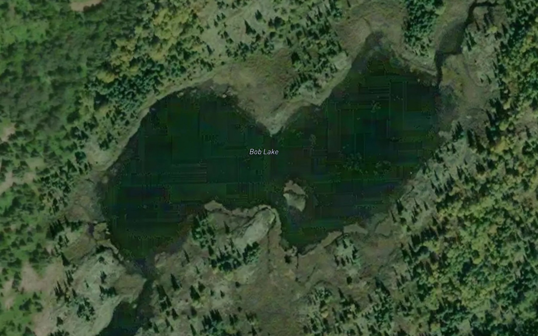 Satellite map of the Bob Lake