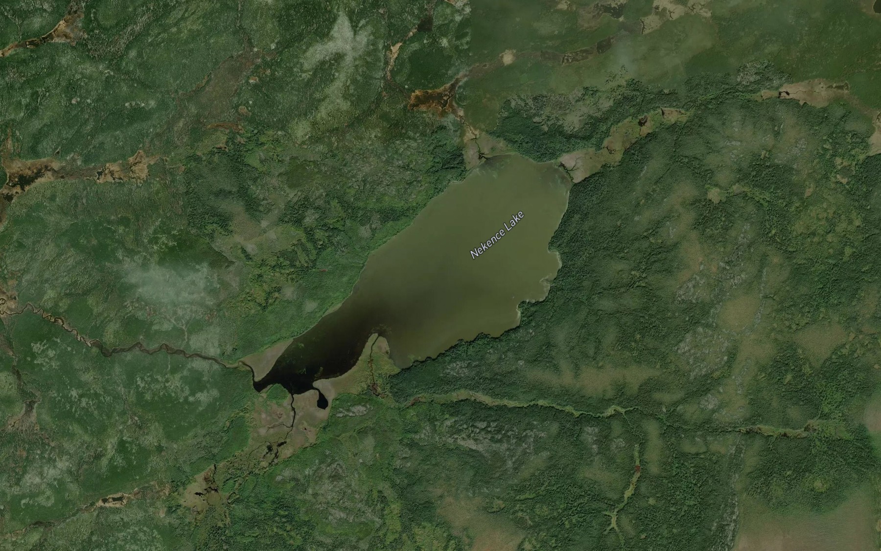 Satellite map of the Nekence Lake