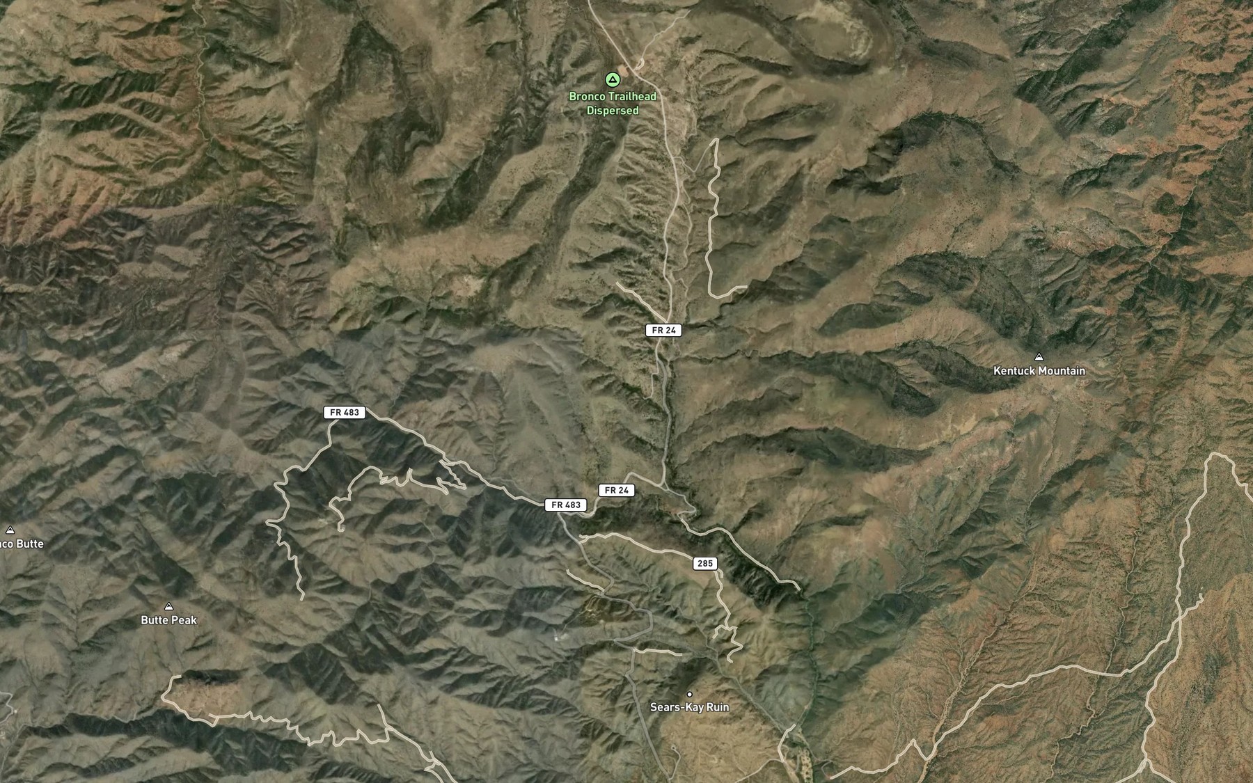 Satellite map of the Kentuck Spring