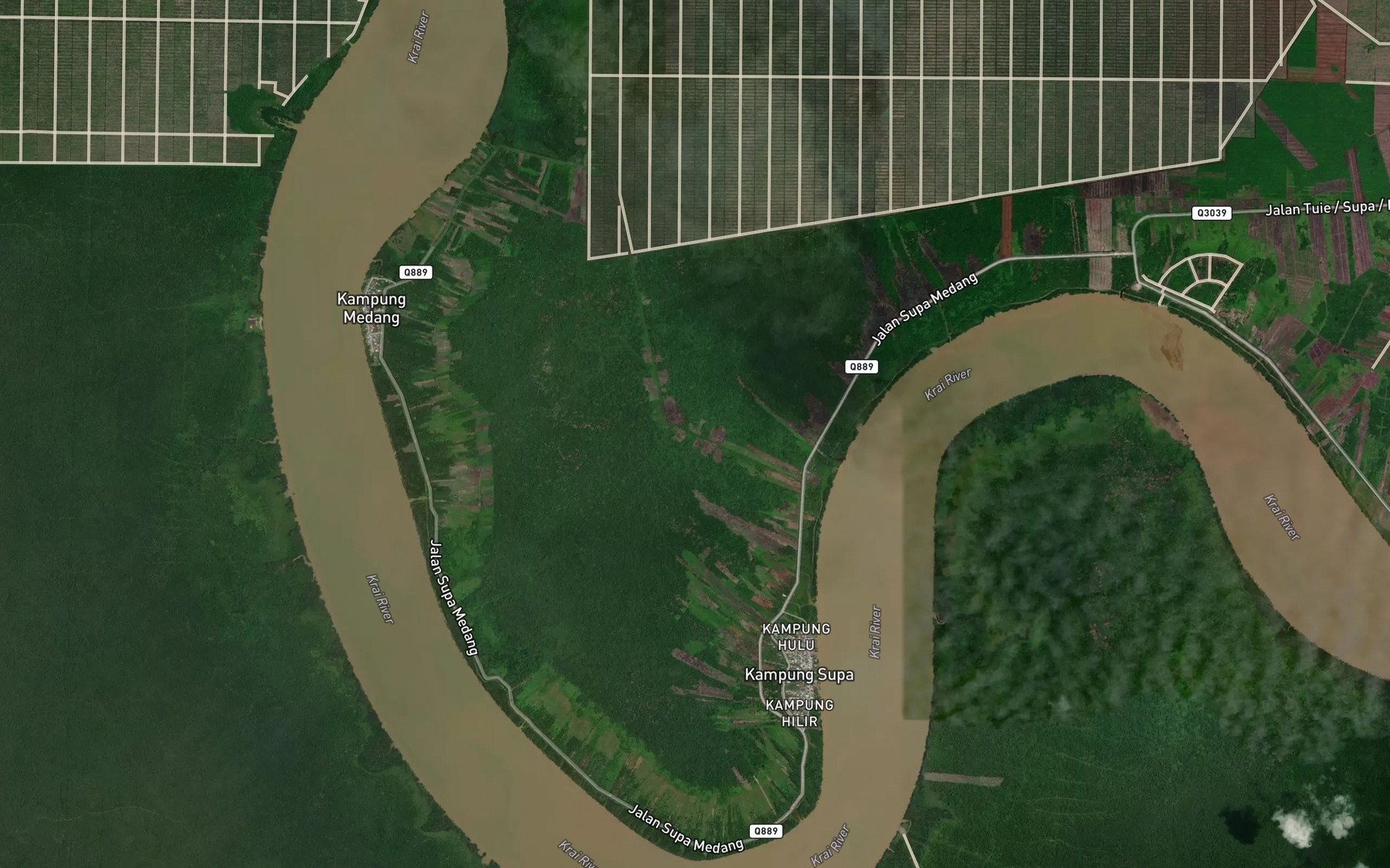 Satellite map of the Sungai Beradeh