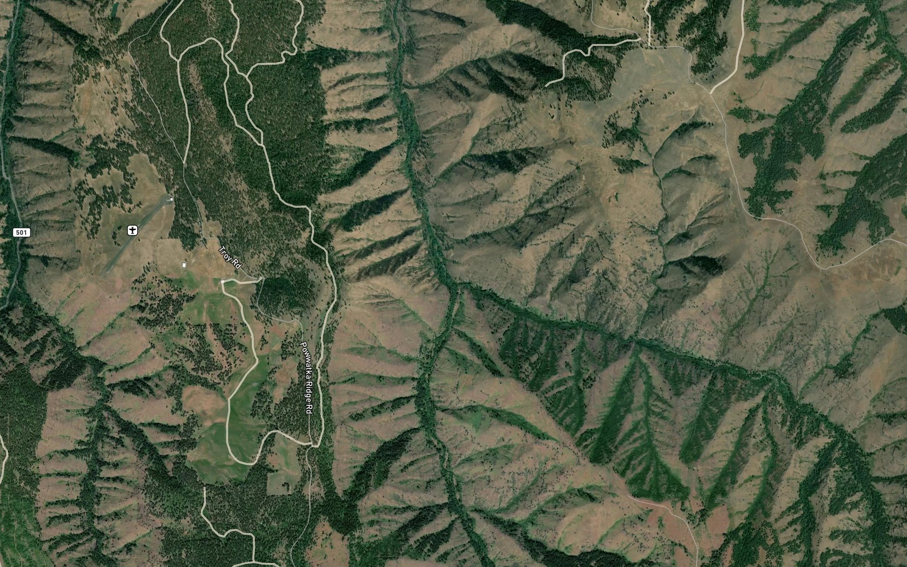 Satellite map of the Buck Creek