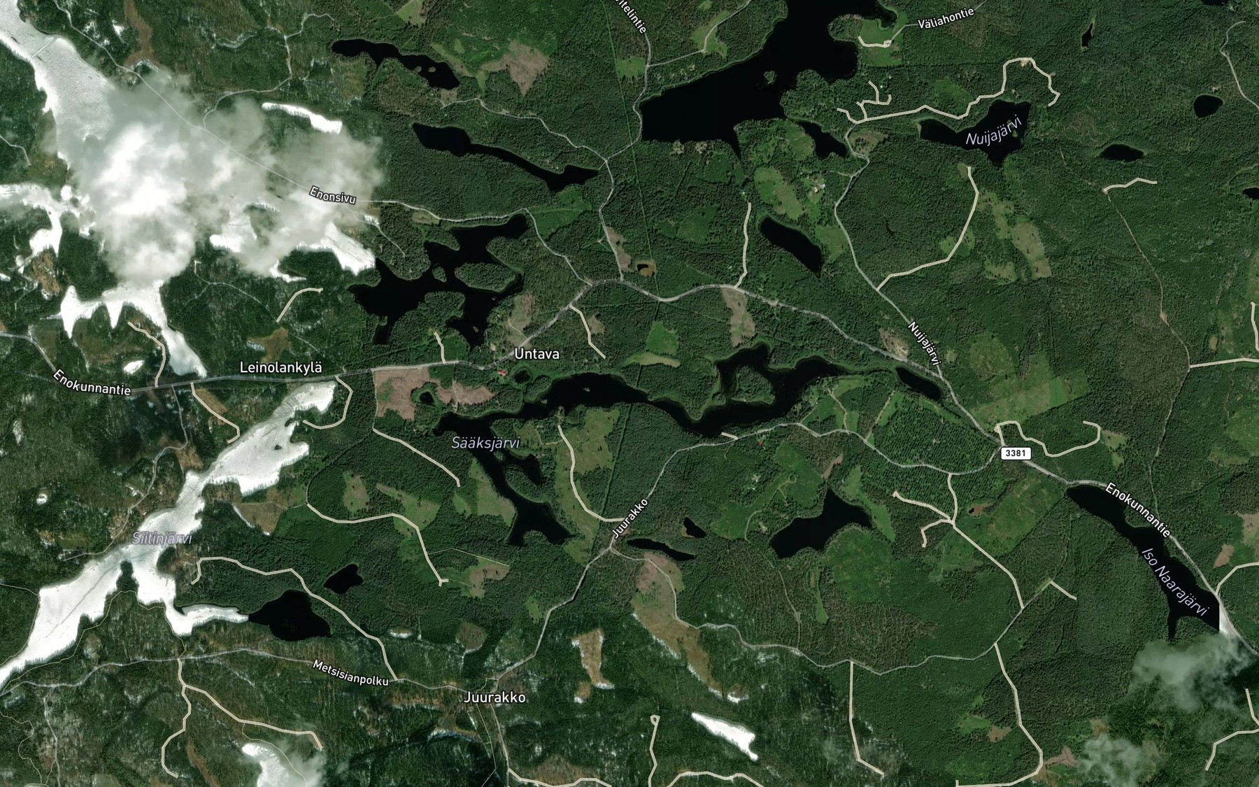 Satellite map of the Saaksjarvi