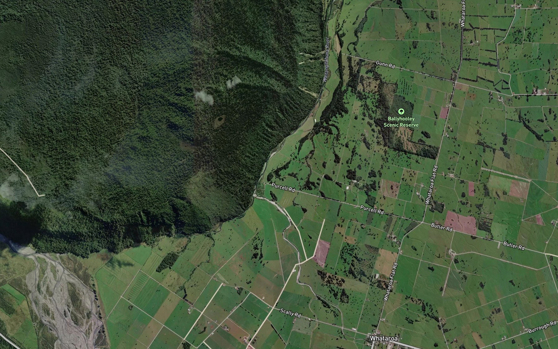 Satellite map of the Matainui Creek