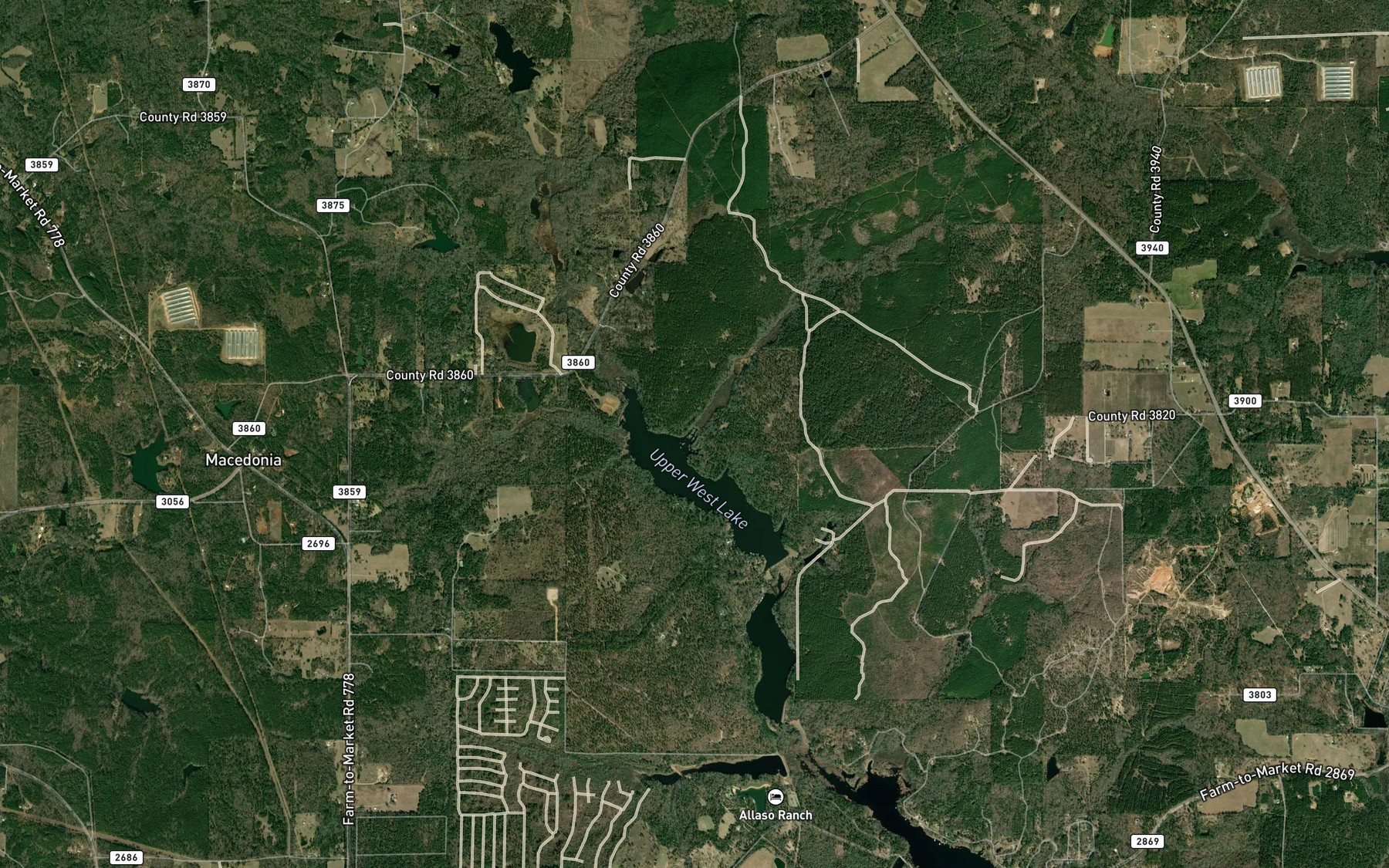 Satellite map of the Poley Branch