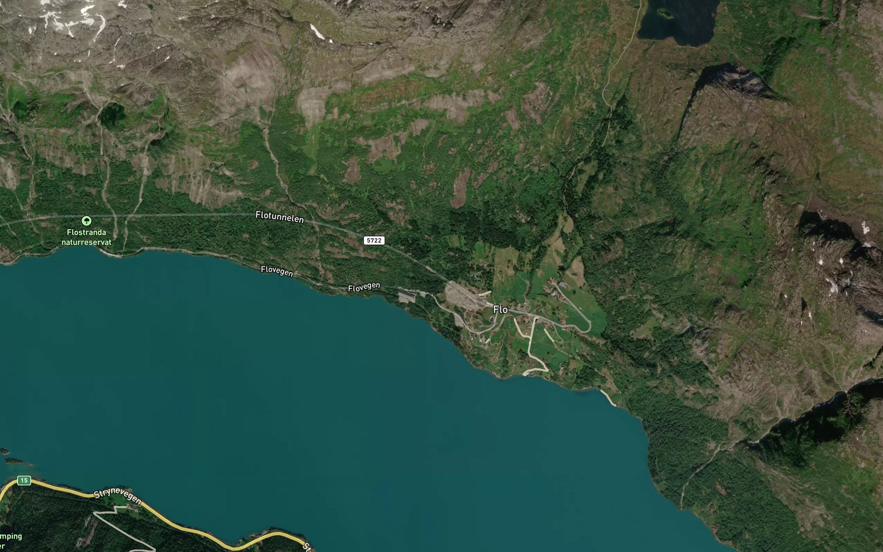 Satellite map of the Russefossen