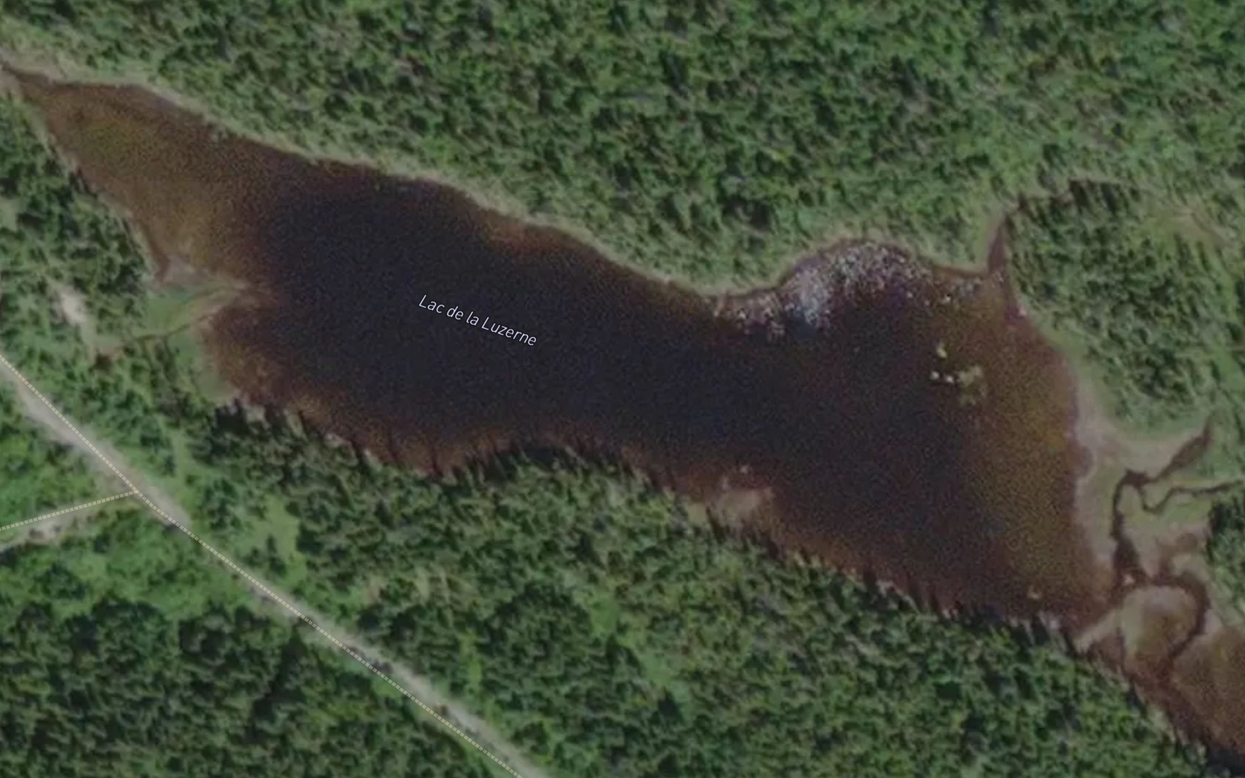 Satellite map of the Lac de la Luzerne
