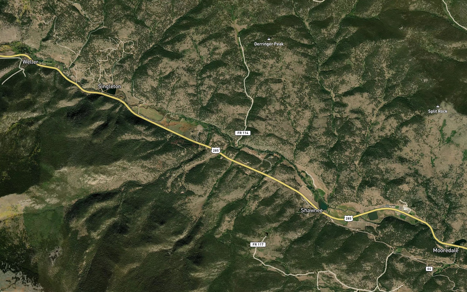 Satellite map of the Willow Creek