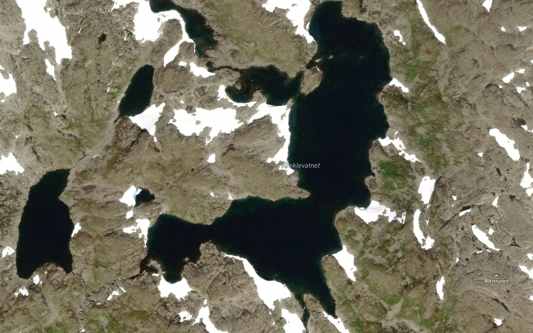 Satellite map of the Kreklevatnet