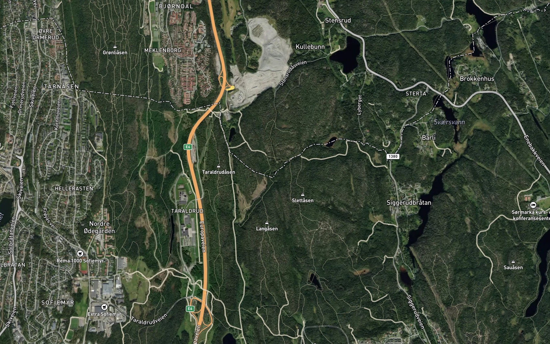Satellite map of the Elgsrudtjernet