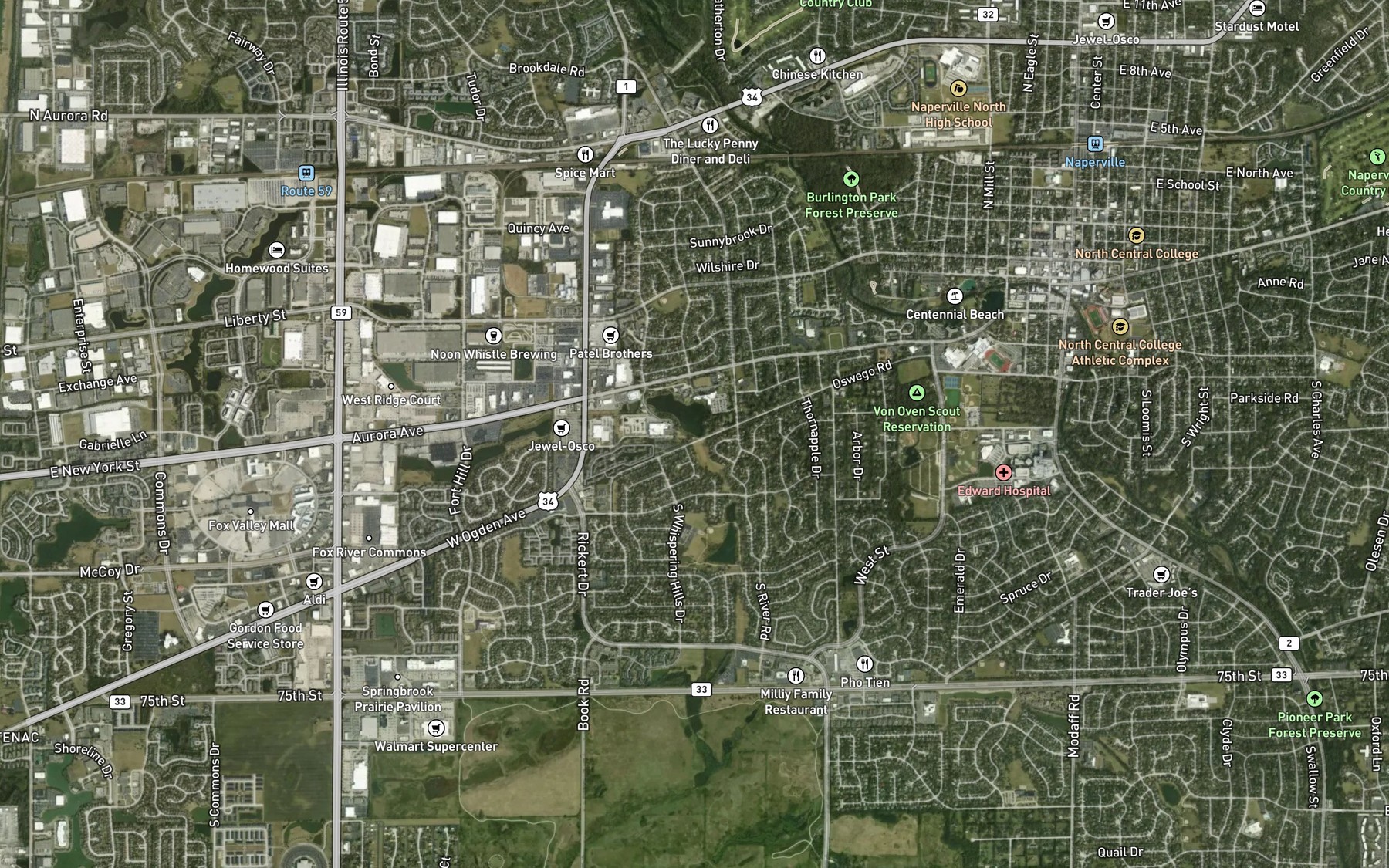 Satellite map of the Spot 1