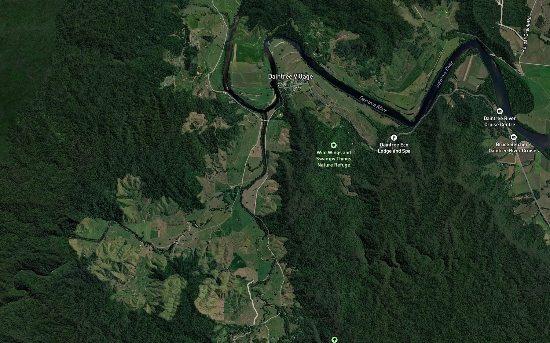Satellite map of the Stewart Creek