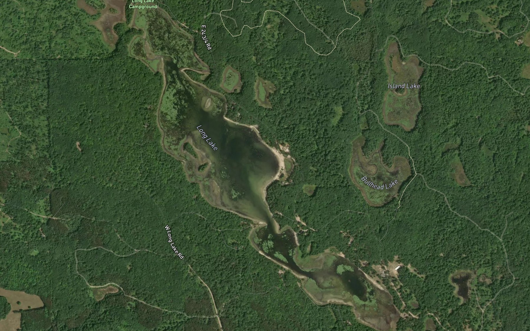 Satellite map of the Long Lake