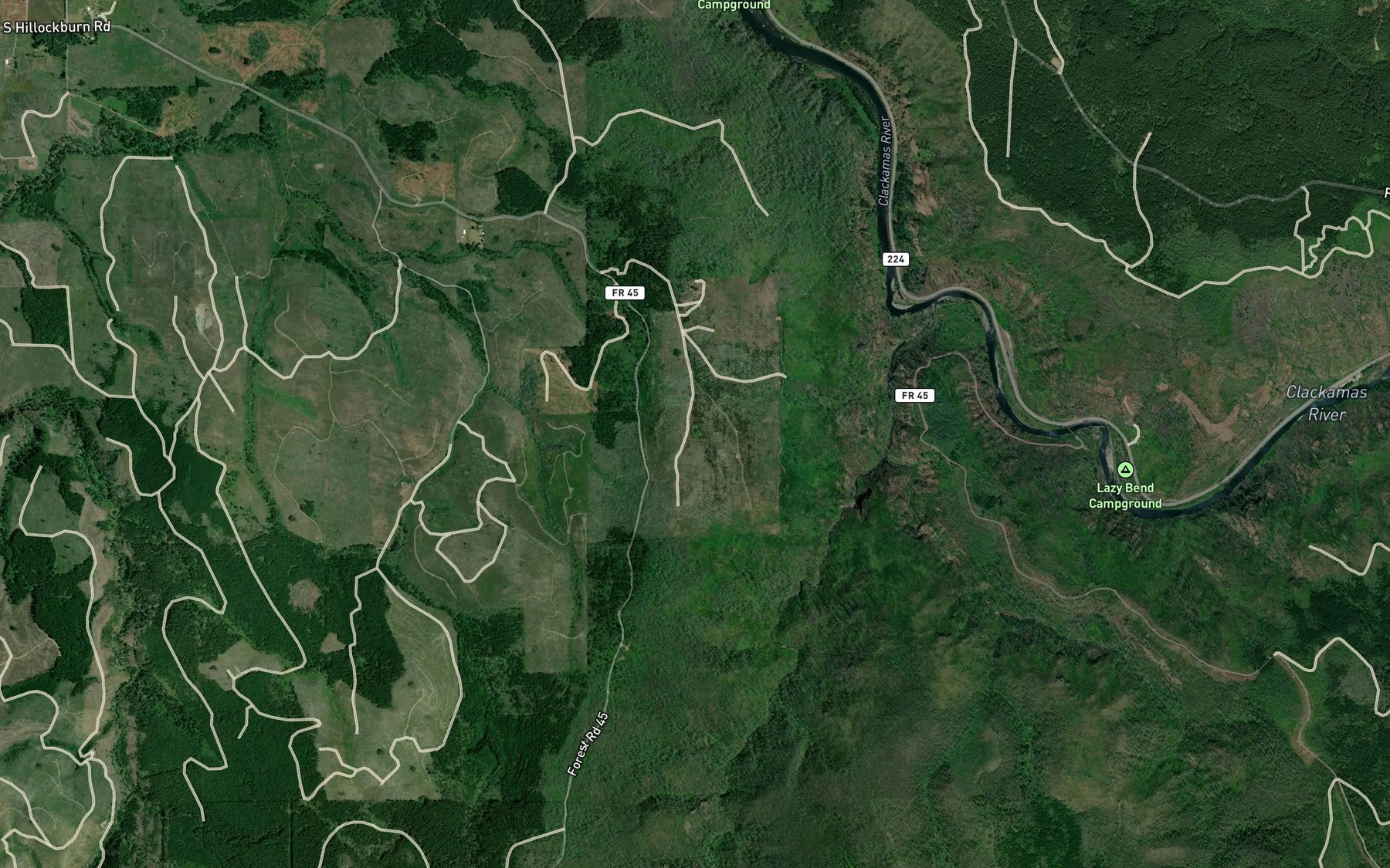 Satellite map of the Hillockburn Spring