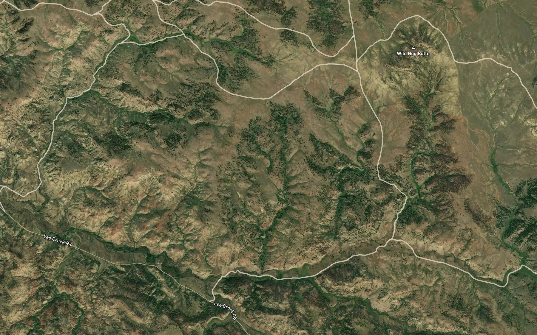 Satellite map of the Haywood Reservoir